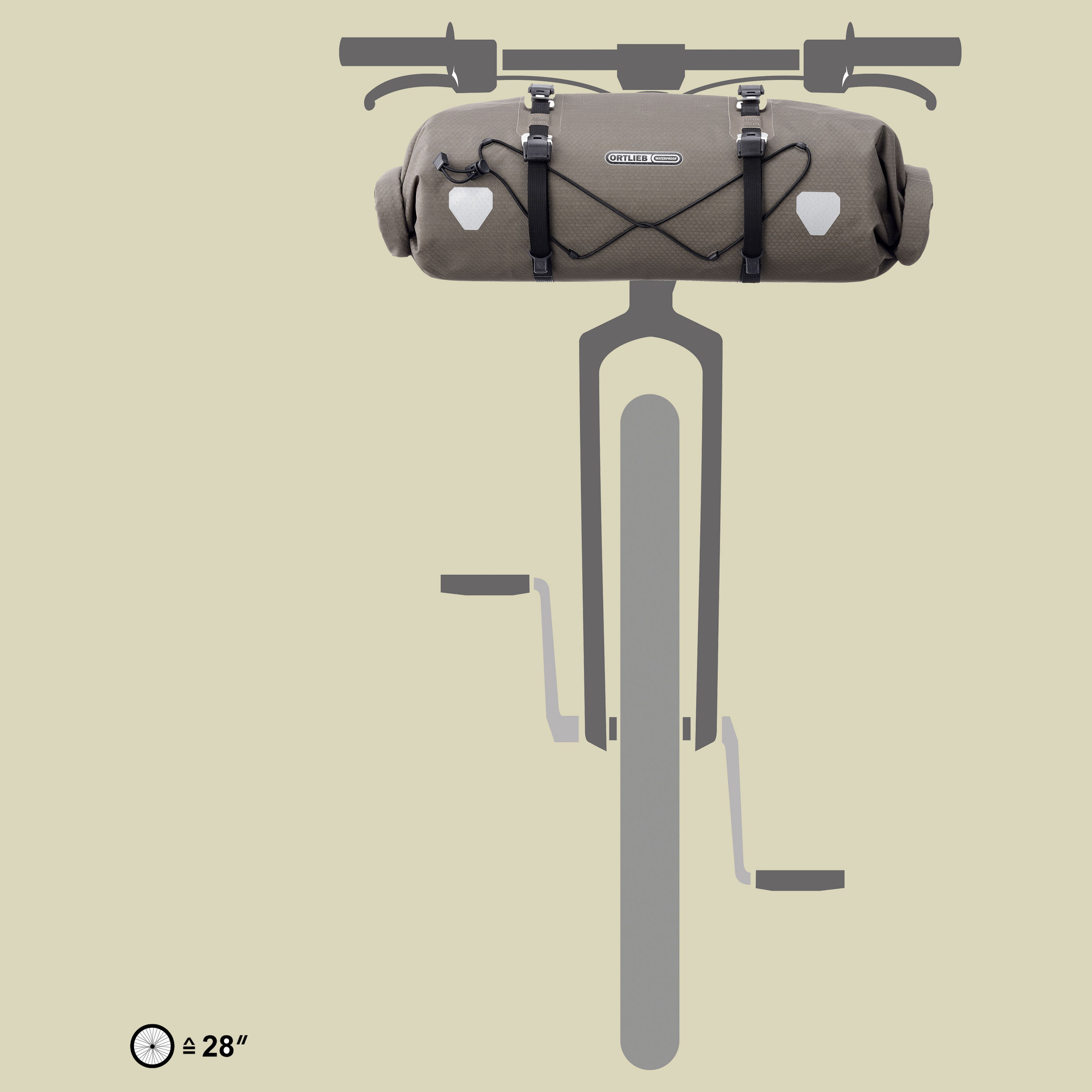 Handlebar-Pack Flex one size beige - dark sand