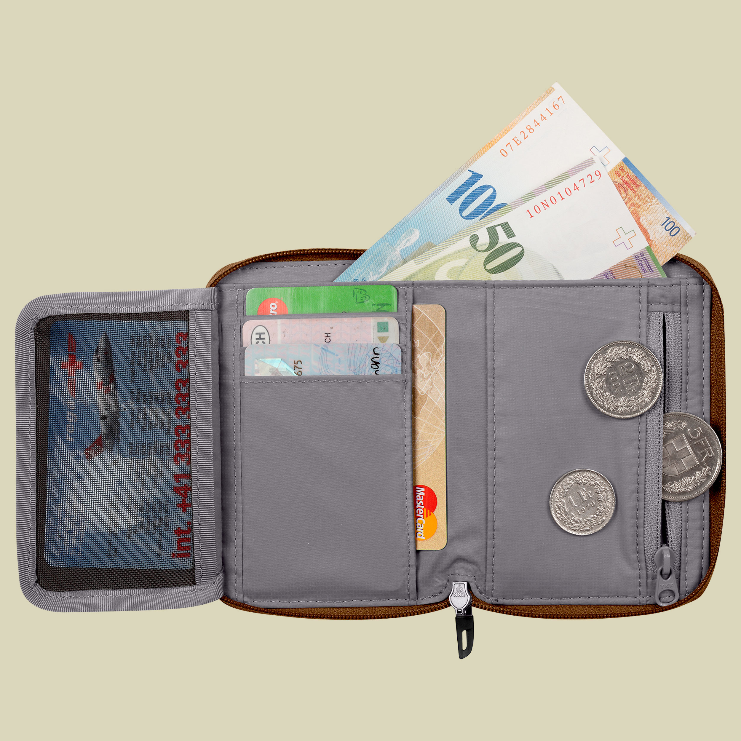 Zip Wallet Melange Größe one size Farbe timber