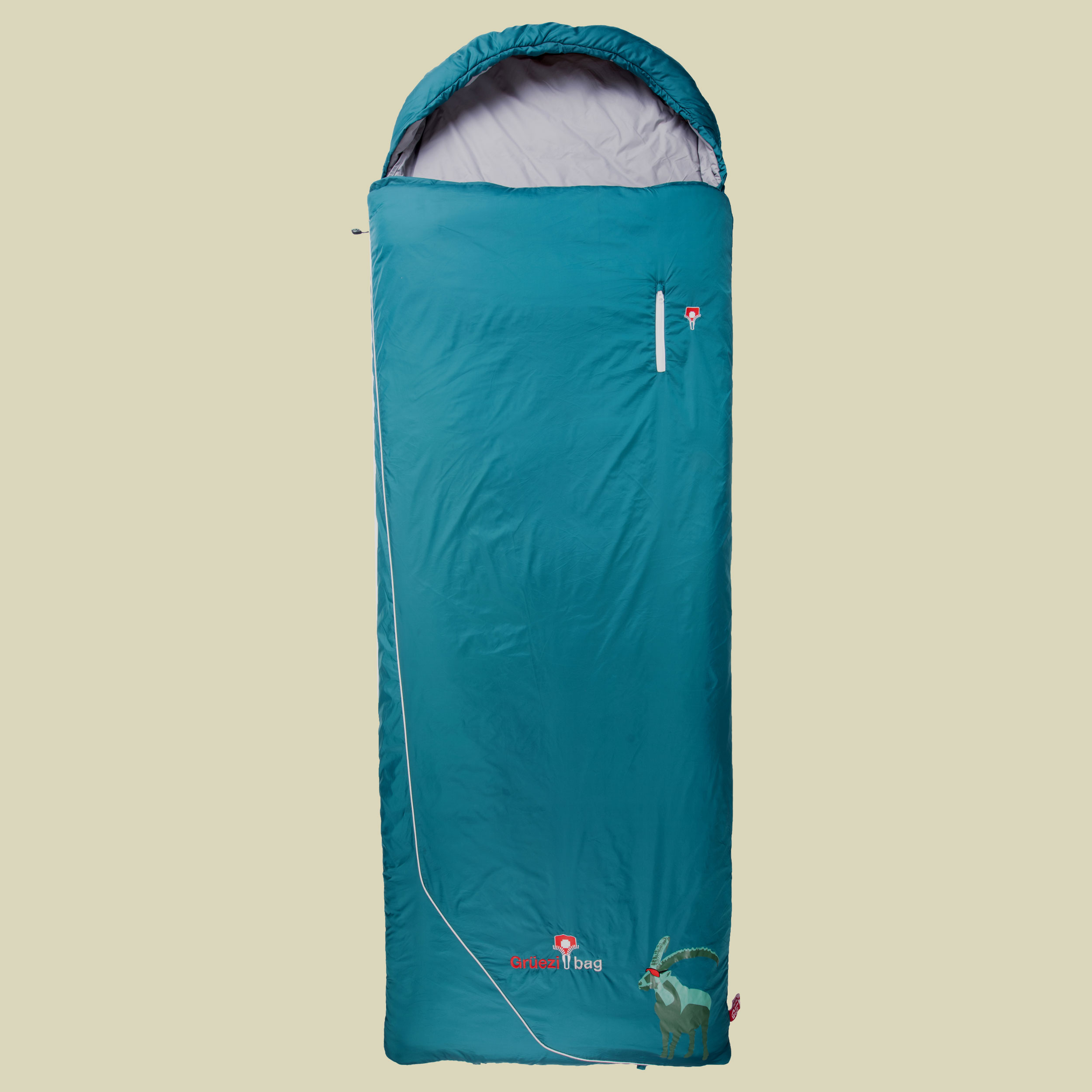 Biopod Wolle Goas Comfort bis Körpergröße Schlafsack 191 cm cm Farbe dark petrol, Reißverschluss Schlafsack rechts