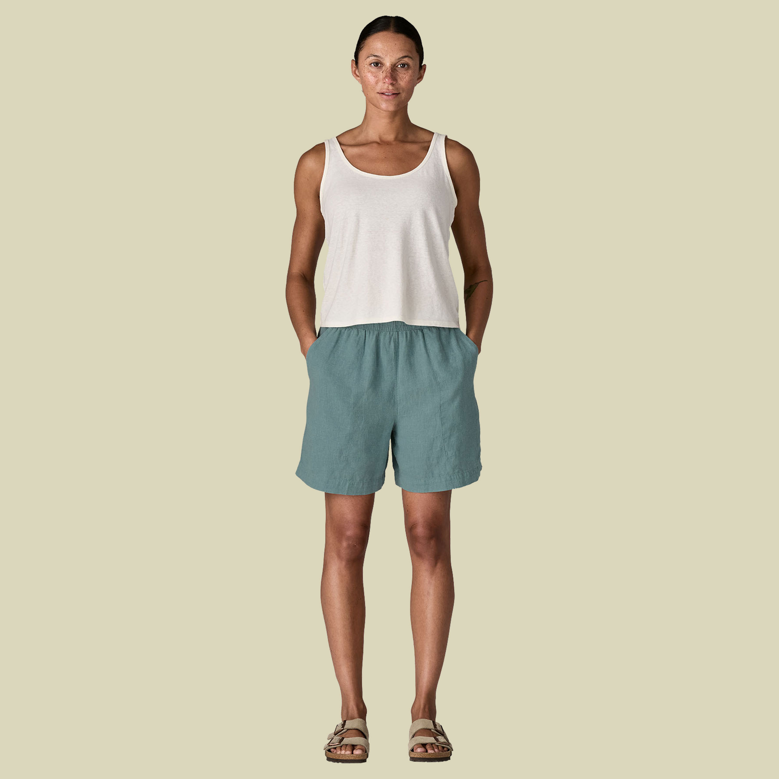 Garden Island Long Shorts Women XS türkis- Whole Weave: Blue Sage