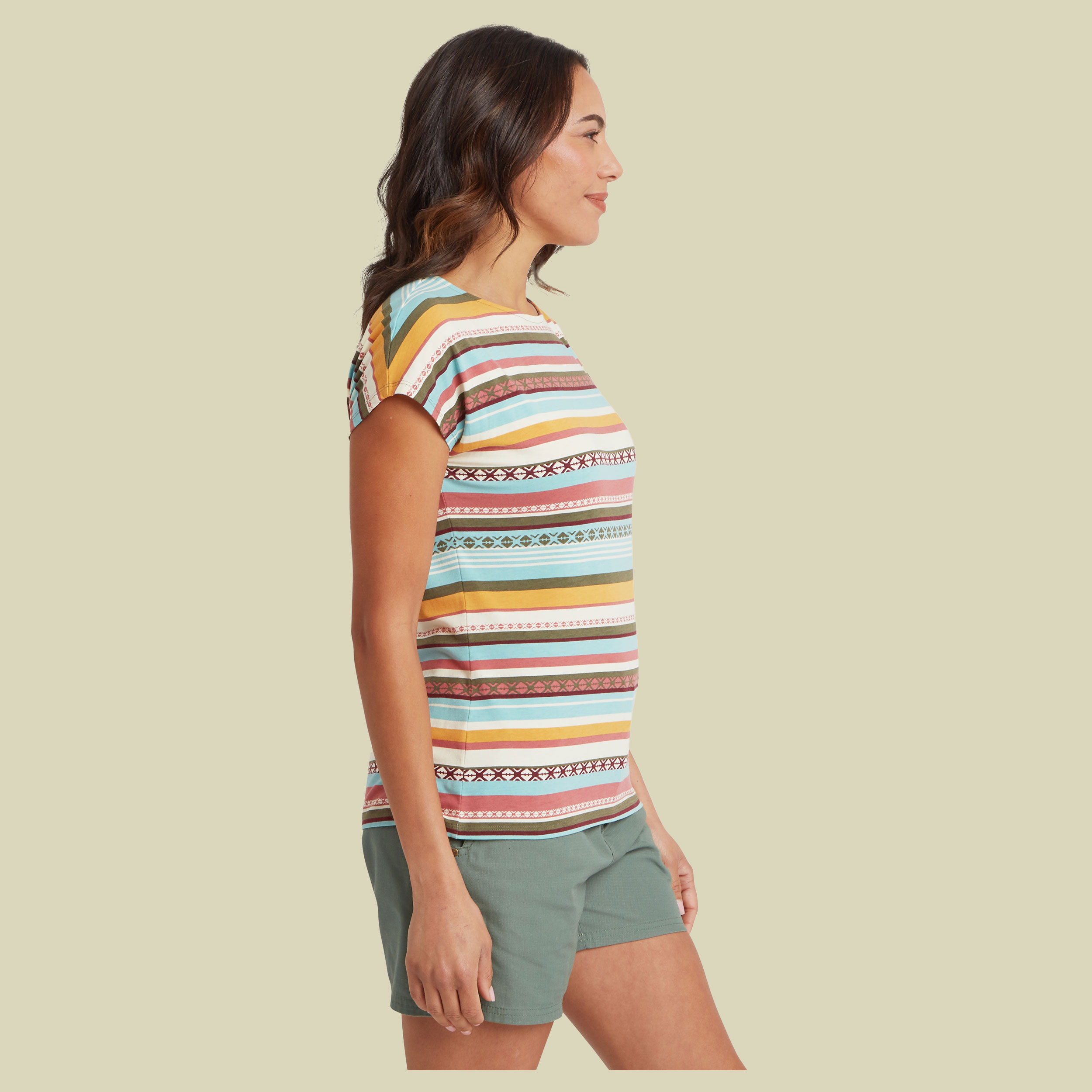 Neha Tee Women mehrfarbig gestreift XL - Farbe evergreen indreni