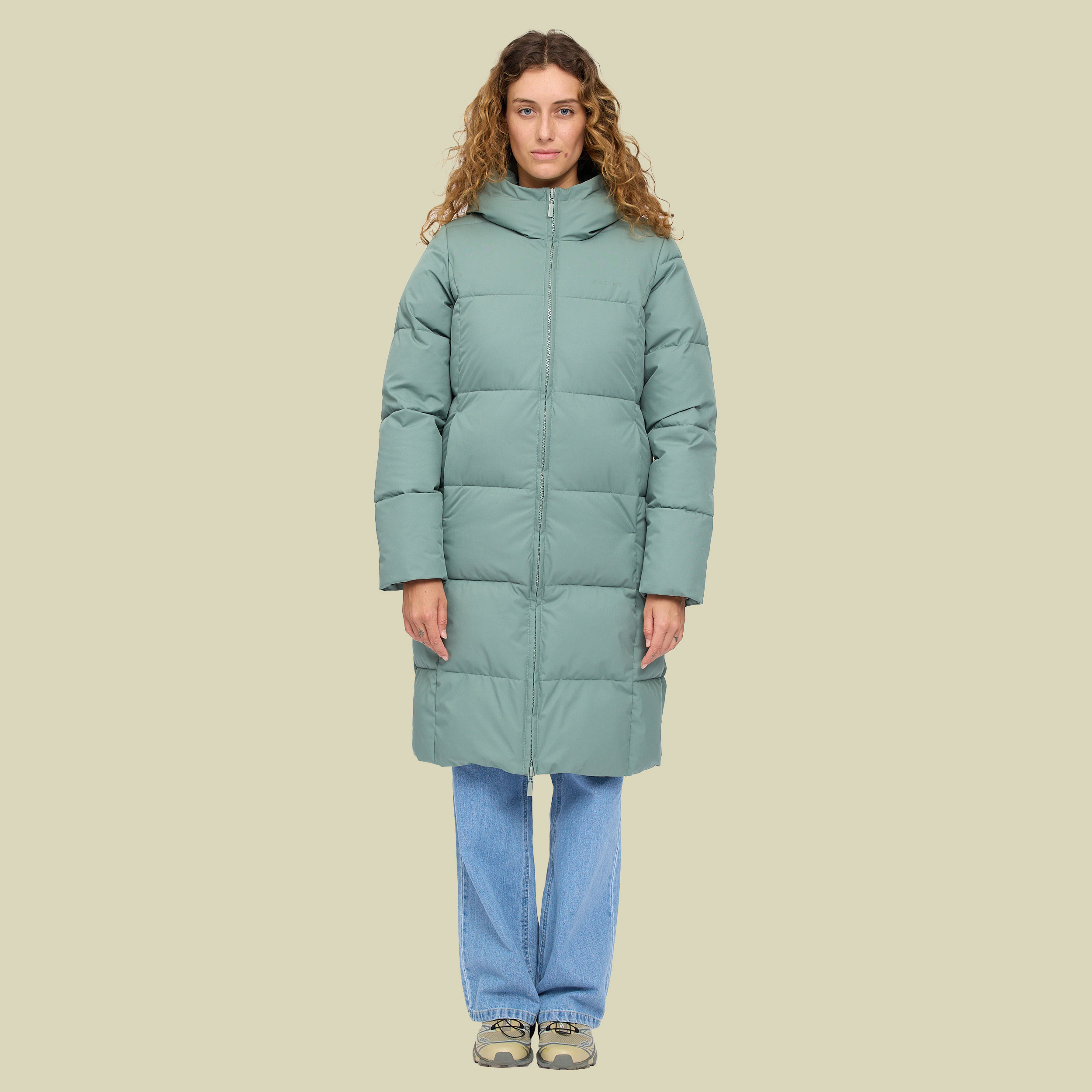 Basic Puffer Coat Women S grün- Farbe jade