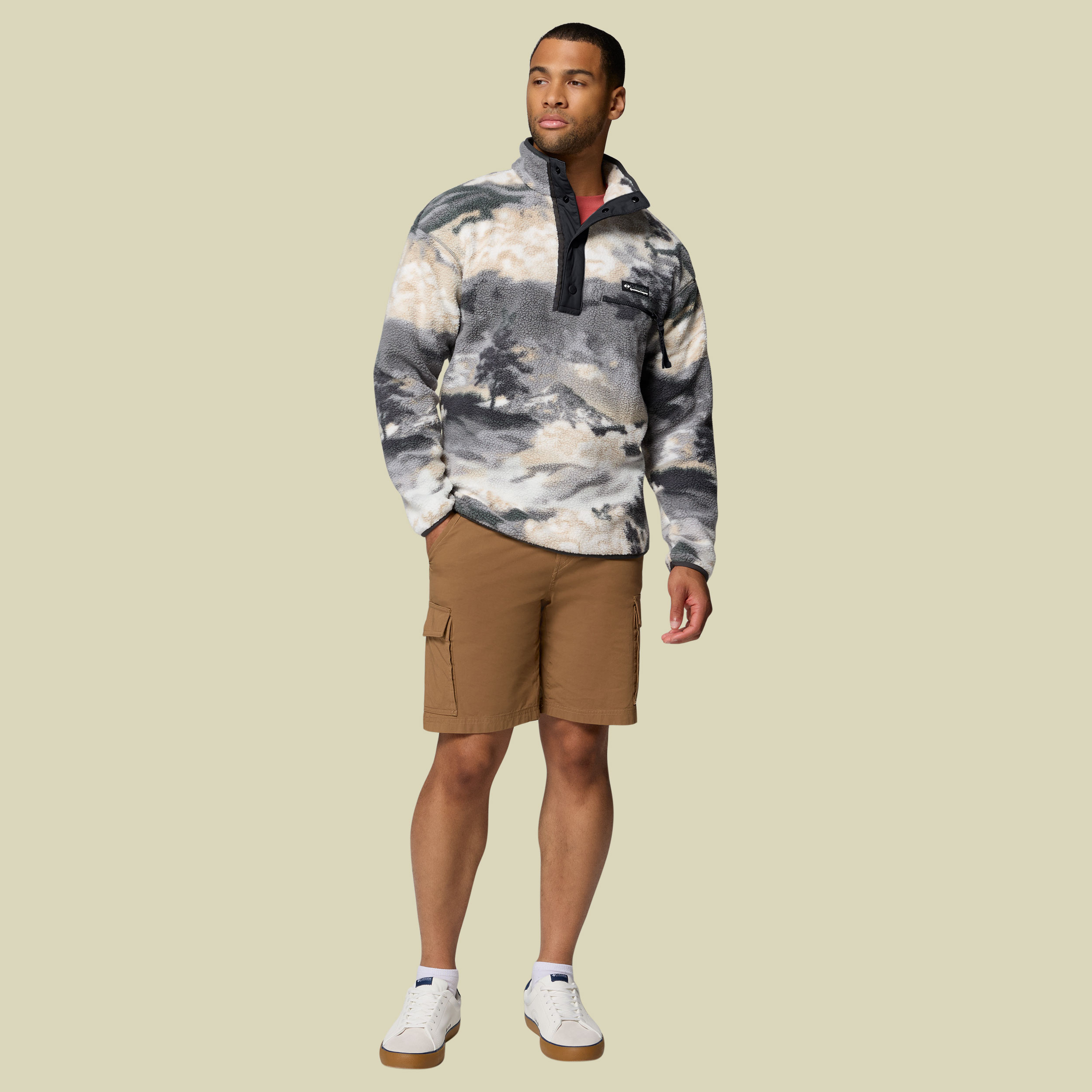 Helvetia II Printed Half Snap Fleece Men S mehrfarbig grau - shark, dreaming