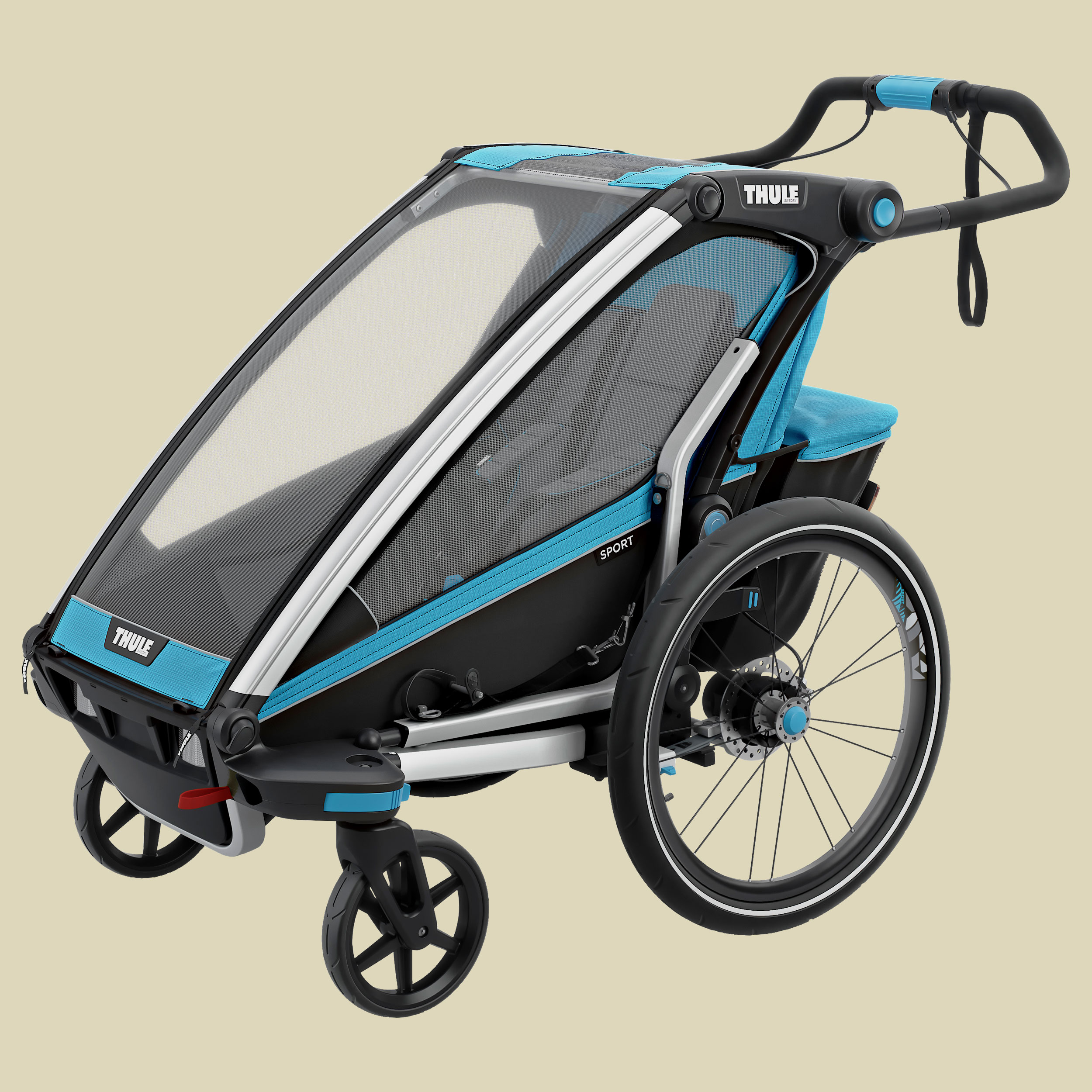 Chariot Sport 1 mit StVZO-Beleuchtung Farbe thule blue/black