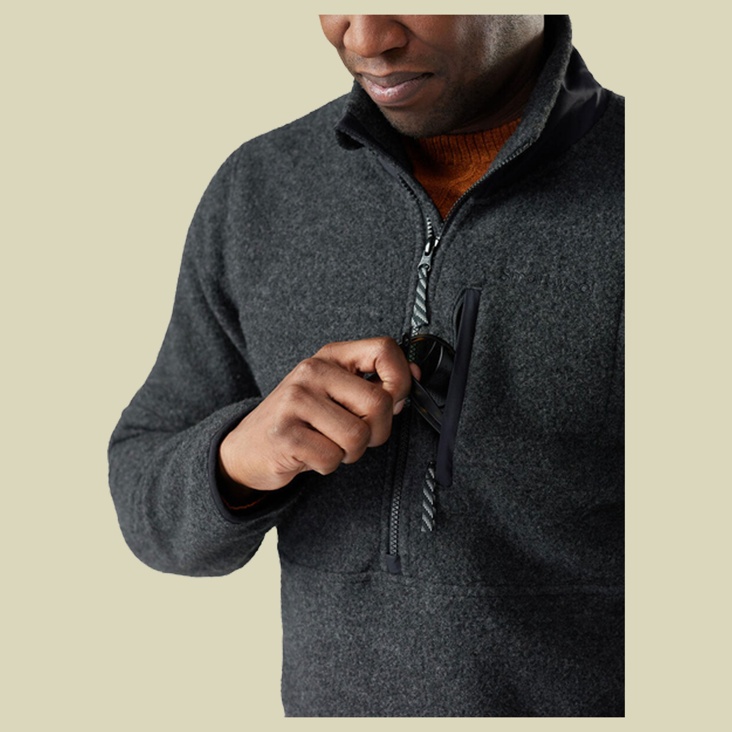 Second Cut Fleece 1/2 Zip Men XXL grau - charcoal