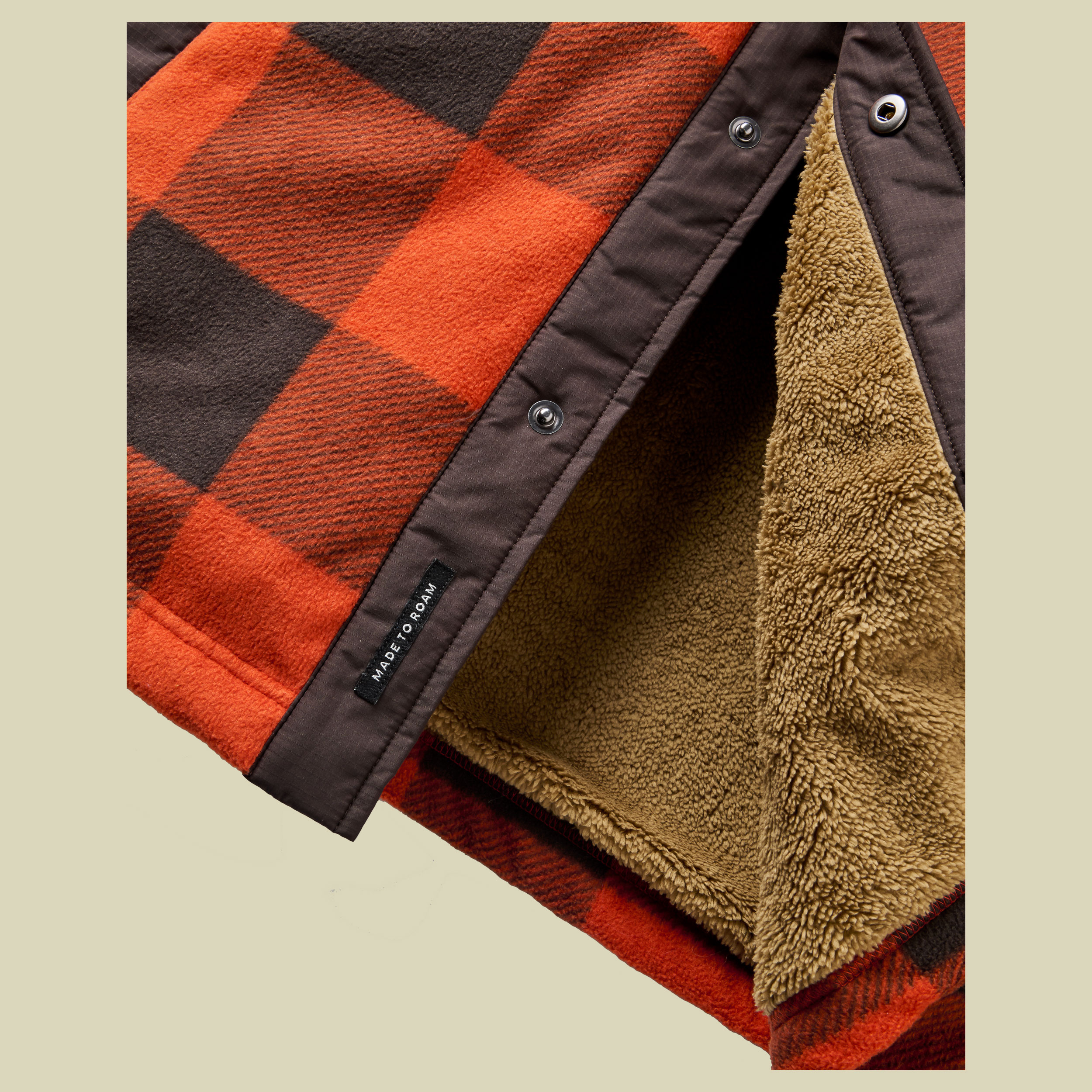 Firelight Sherpa Lined Overshirt Men L mehrfarbig - dark rust buffalo check