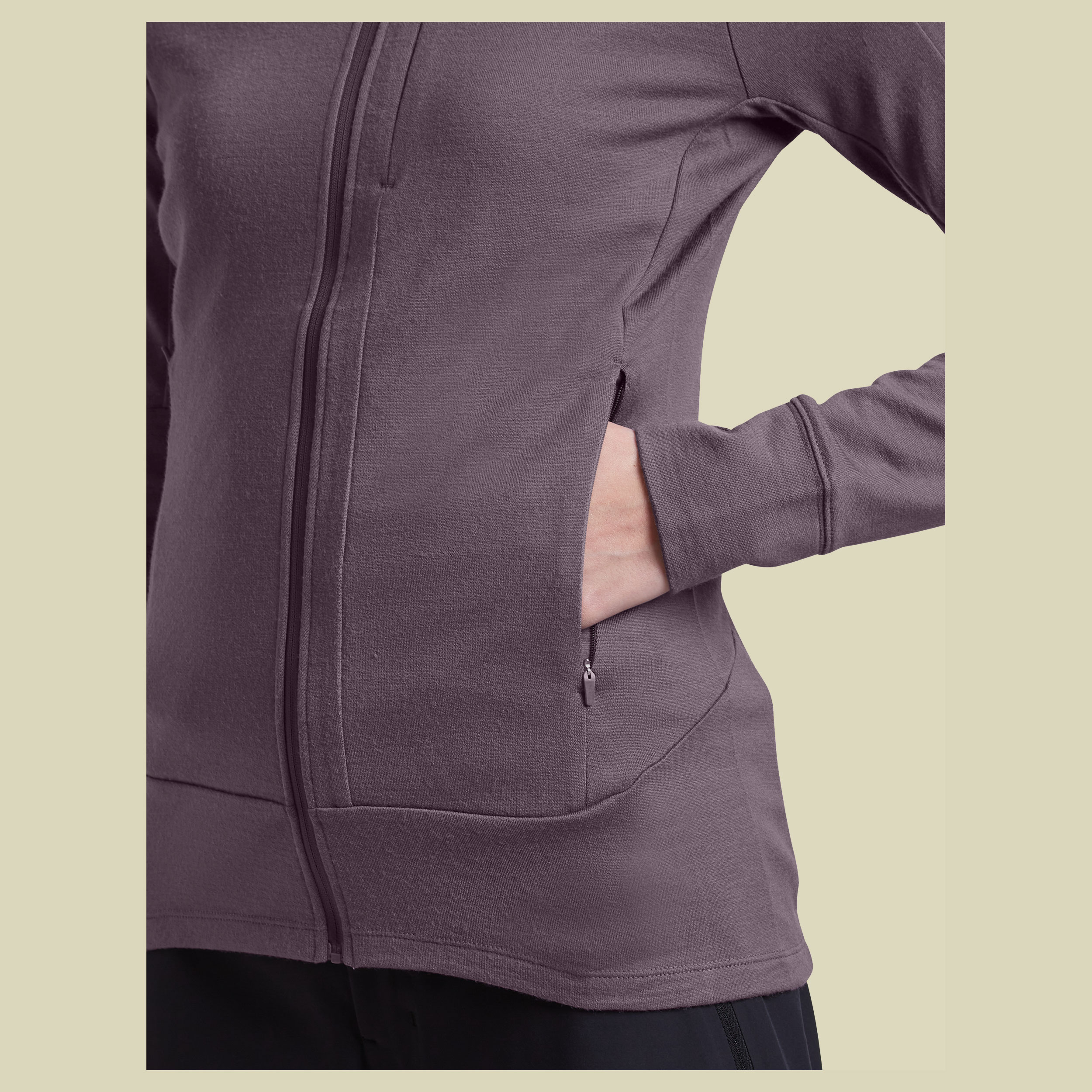 Merino 260 Quantum IV LS Zip Women XL lila - grey plum