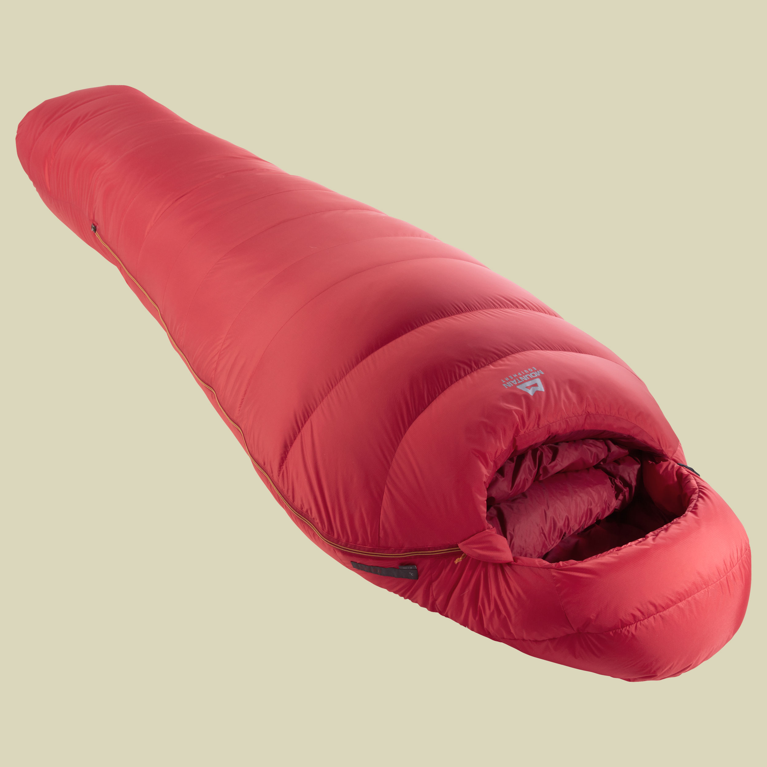 Glacier Expedition Long bis Körpergröße Schlafsack 200 cm Farbe imperial red, Reißverschluss Schlafsack links