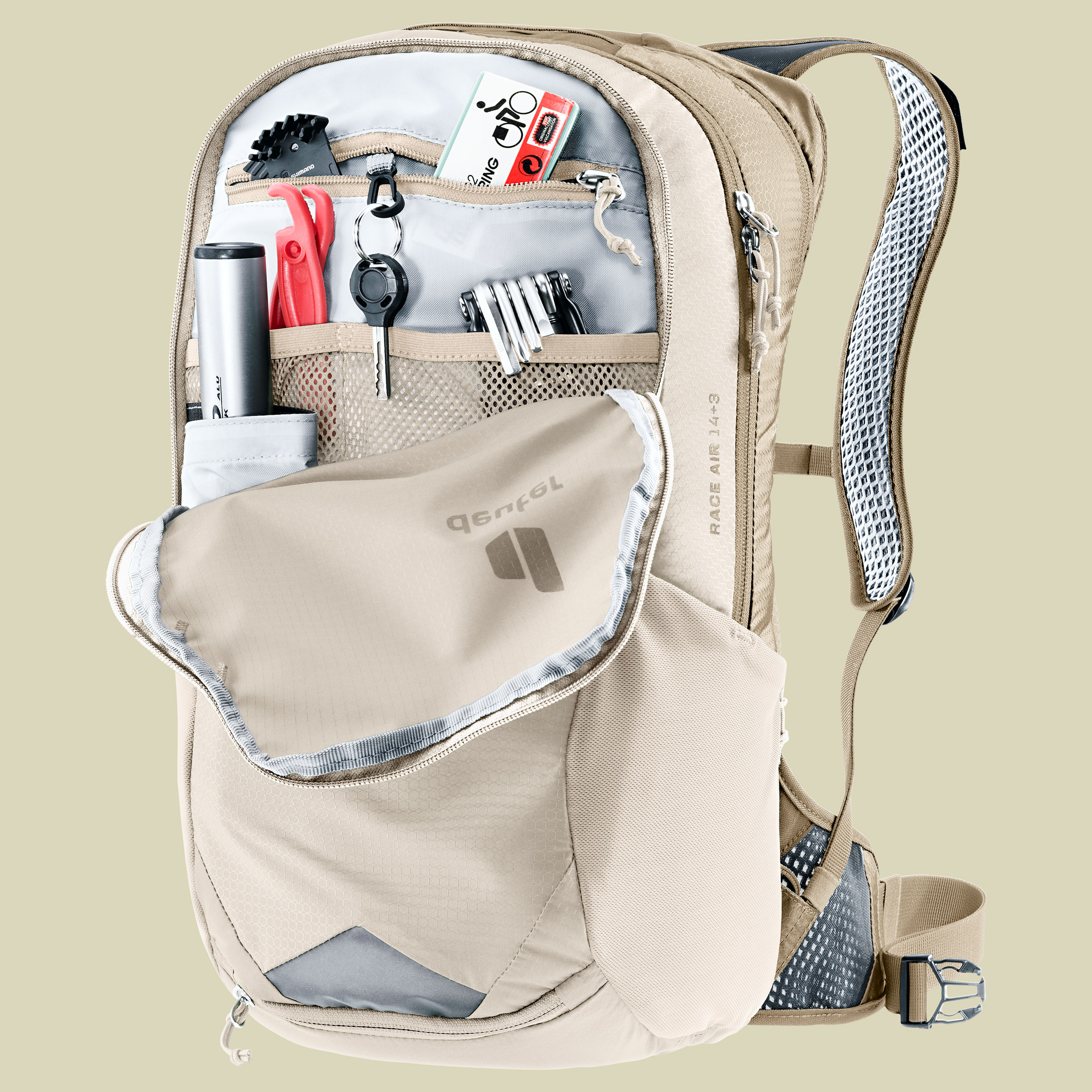 Race Air 14+3 beige 14 L + 3 L - alu-greystone
