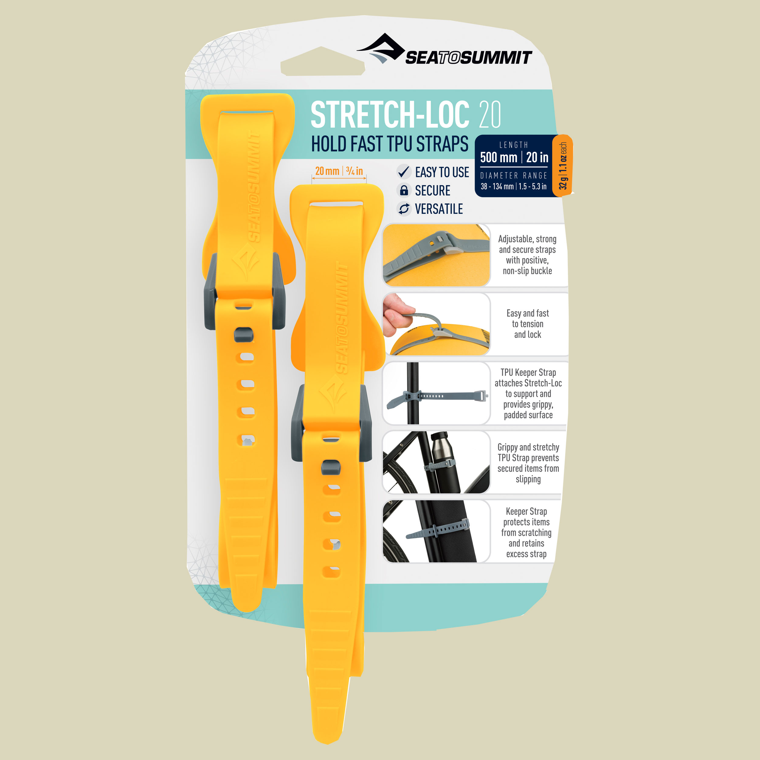 Stretch-Loc 20 (2er Pack) Breite 20 mm Farbe yellow