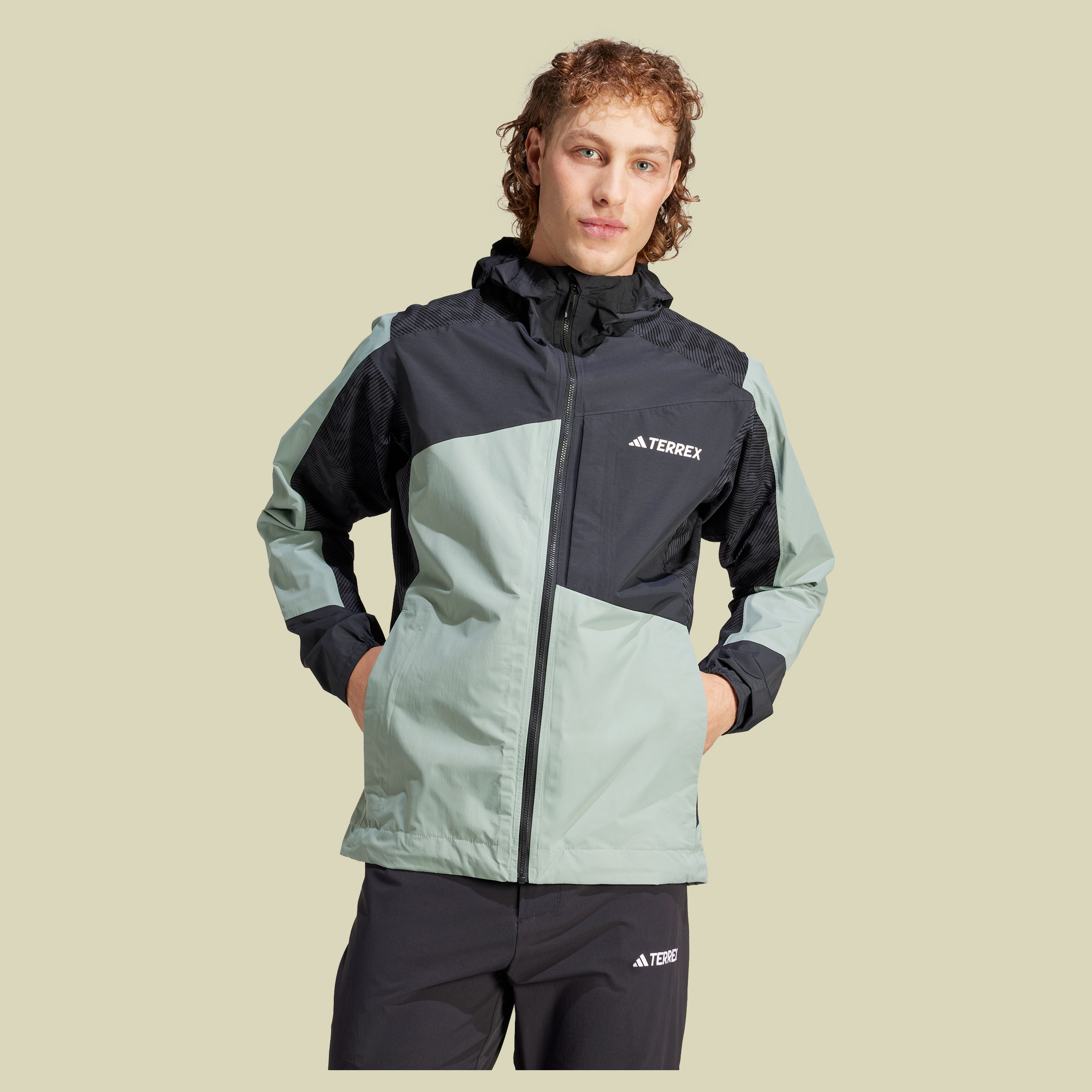 Terrex Xperior Hybrid Rain.Ready Jacket Men L mehrfarbig - silver green/black