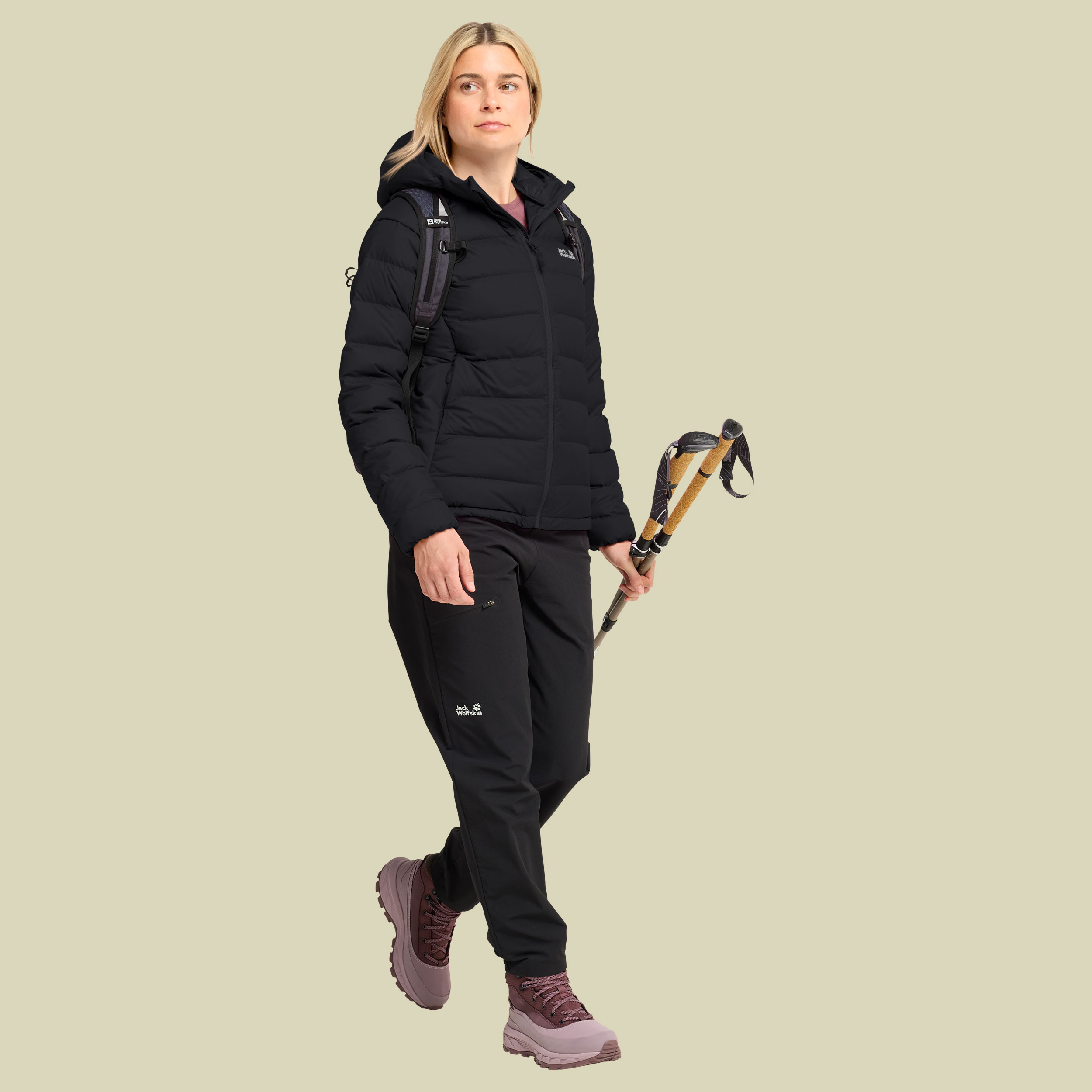 Wild Pass Down Hoody RDS Women XL schwarz - black
