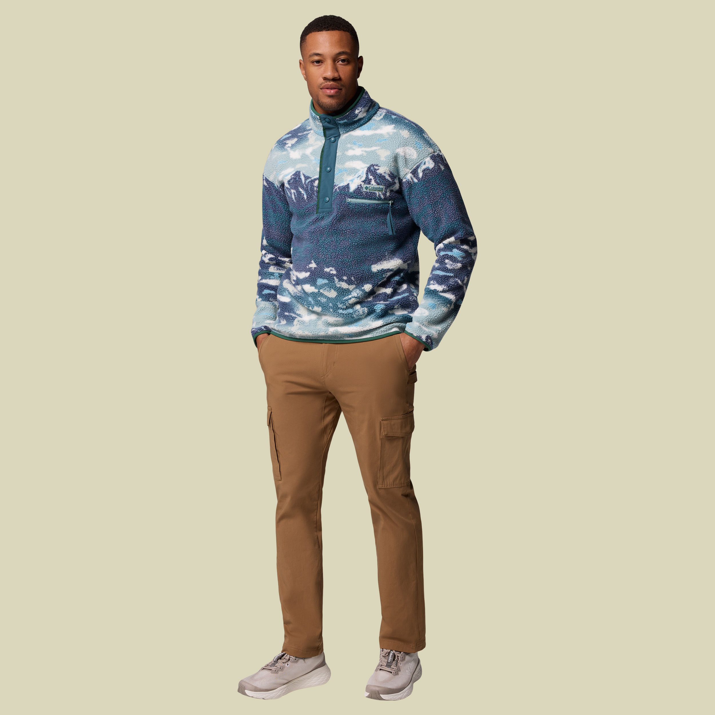Helvetia II Printed Half Snap Fleece Men XL mehrfarbig blau - Farbe crushed blue sisters