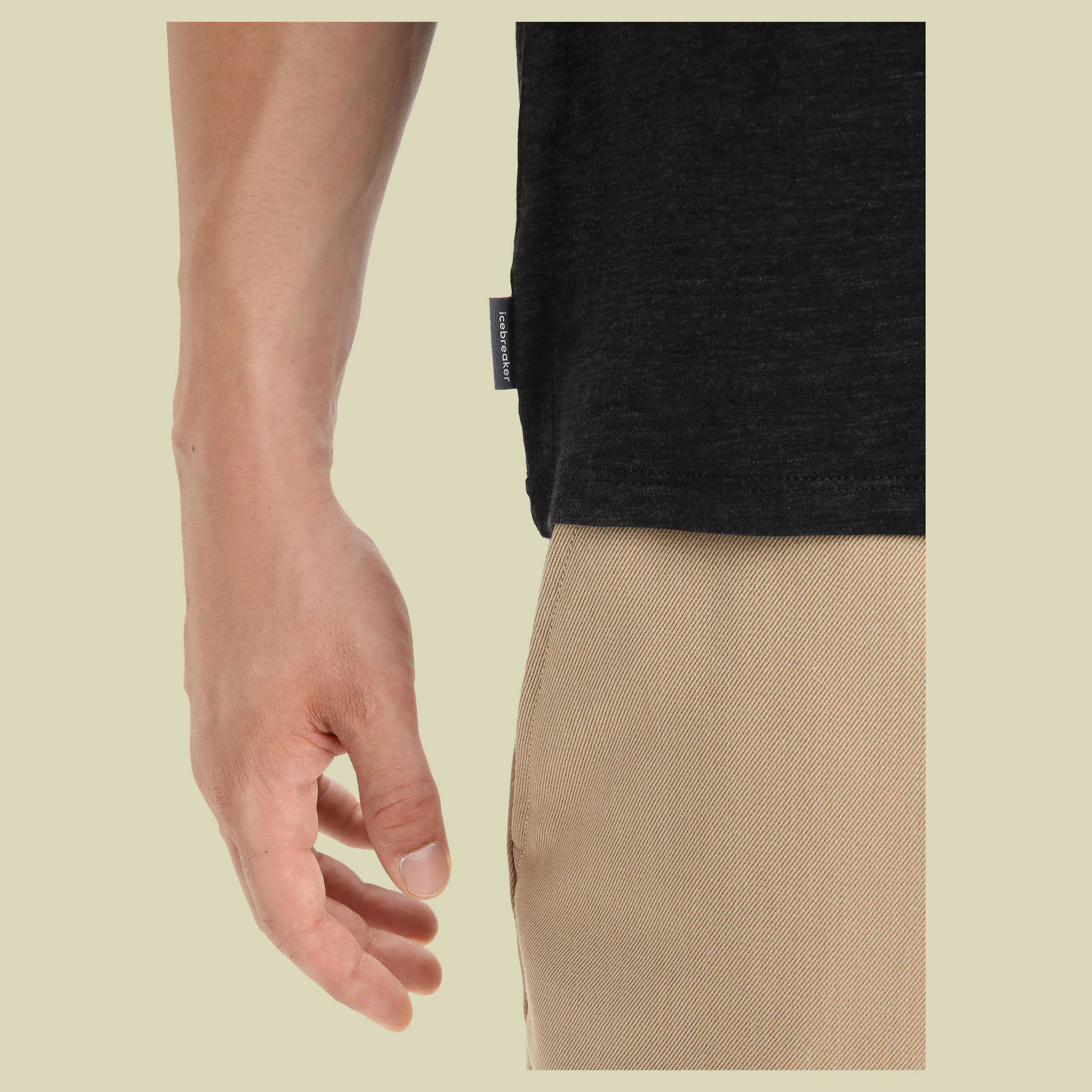 Merino Linen SS Tee Men Größe XL Farbe black