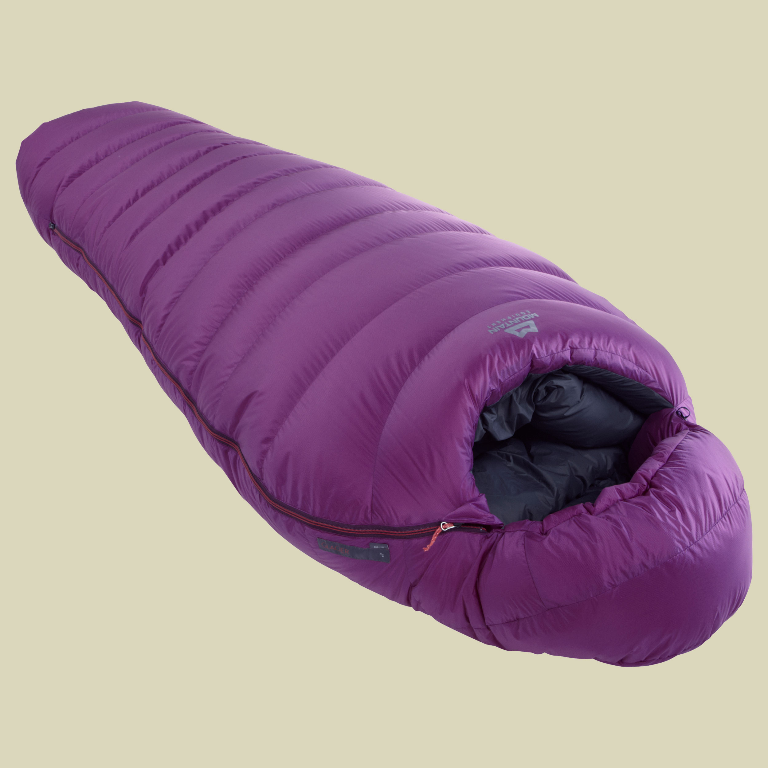 Glacier 1000 Women bis Körpergröße Schlafsack 170 cm cm Farbe Foxglove, Reißverschluss Schlafsack rechts