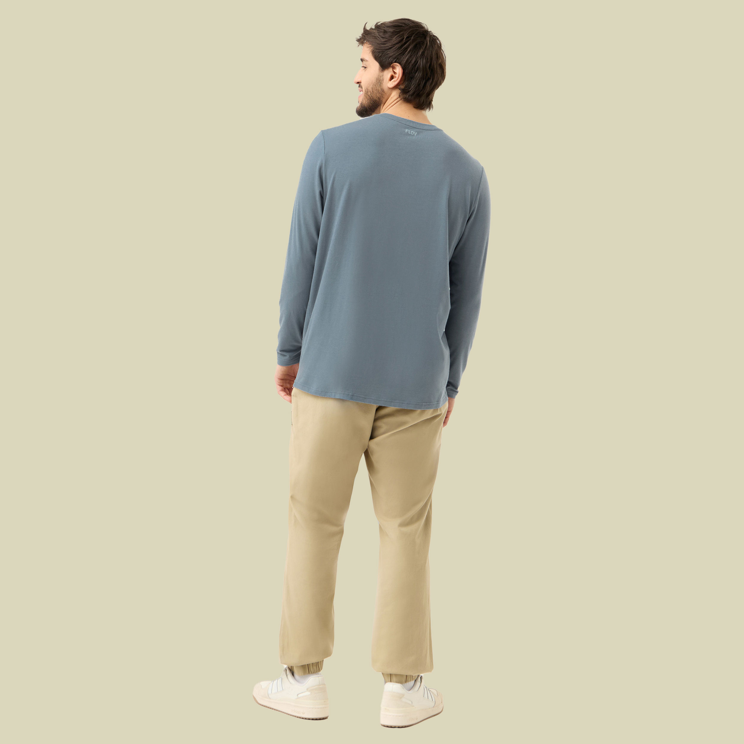 Perris Longsleeve Bamboo Man L blau - blue/light grey