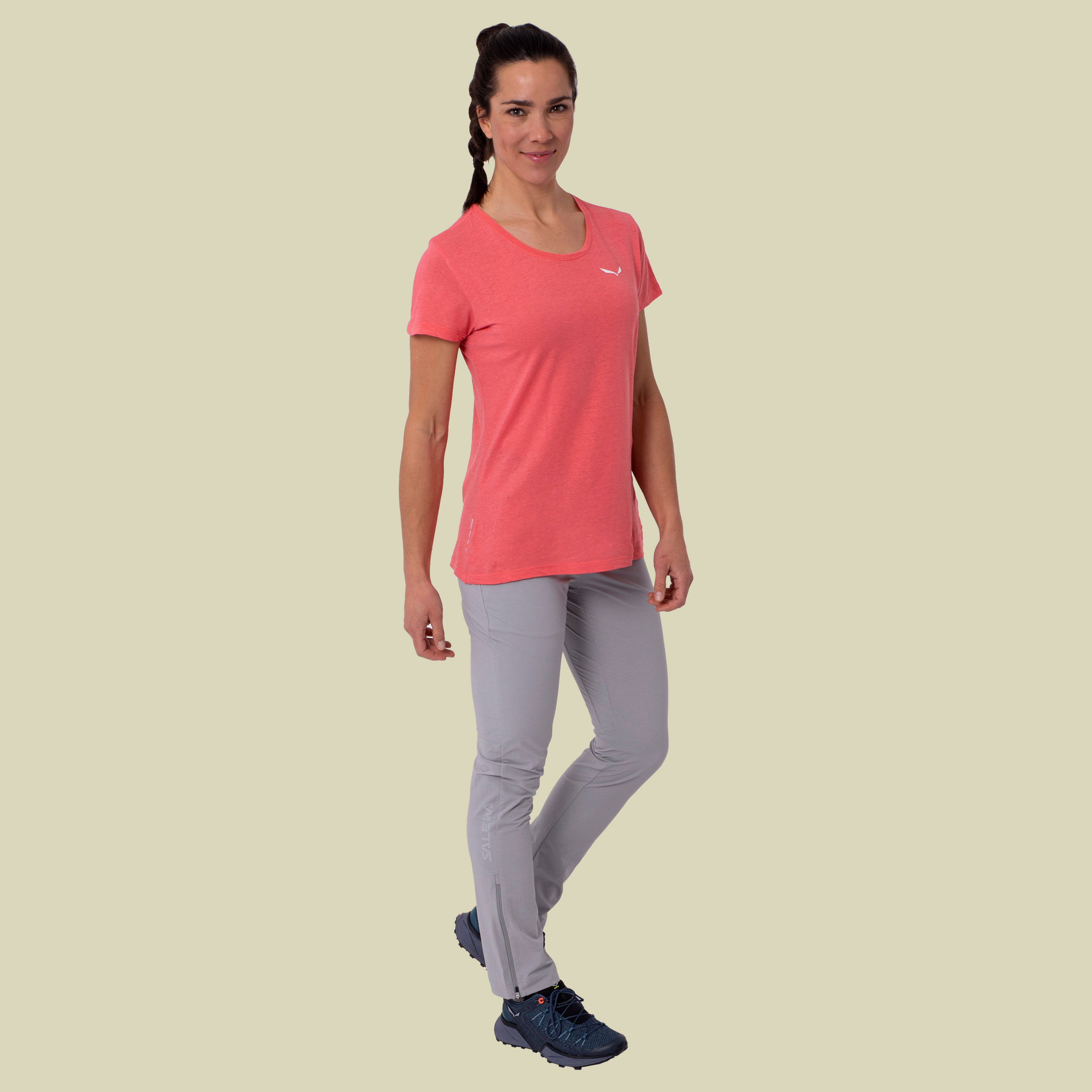 Alpine Hemp Logo W S/S Tee Women Größe 38 Farbe calypso coral