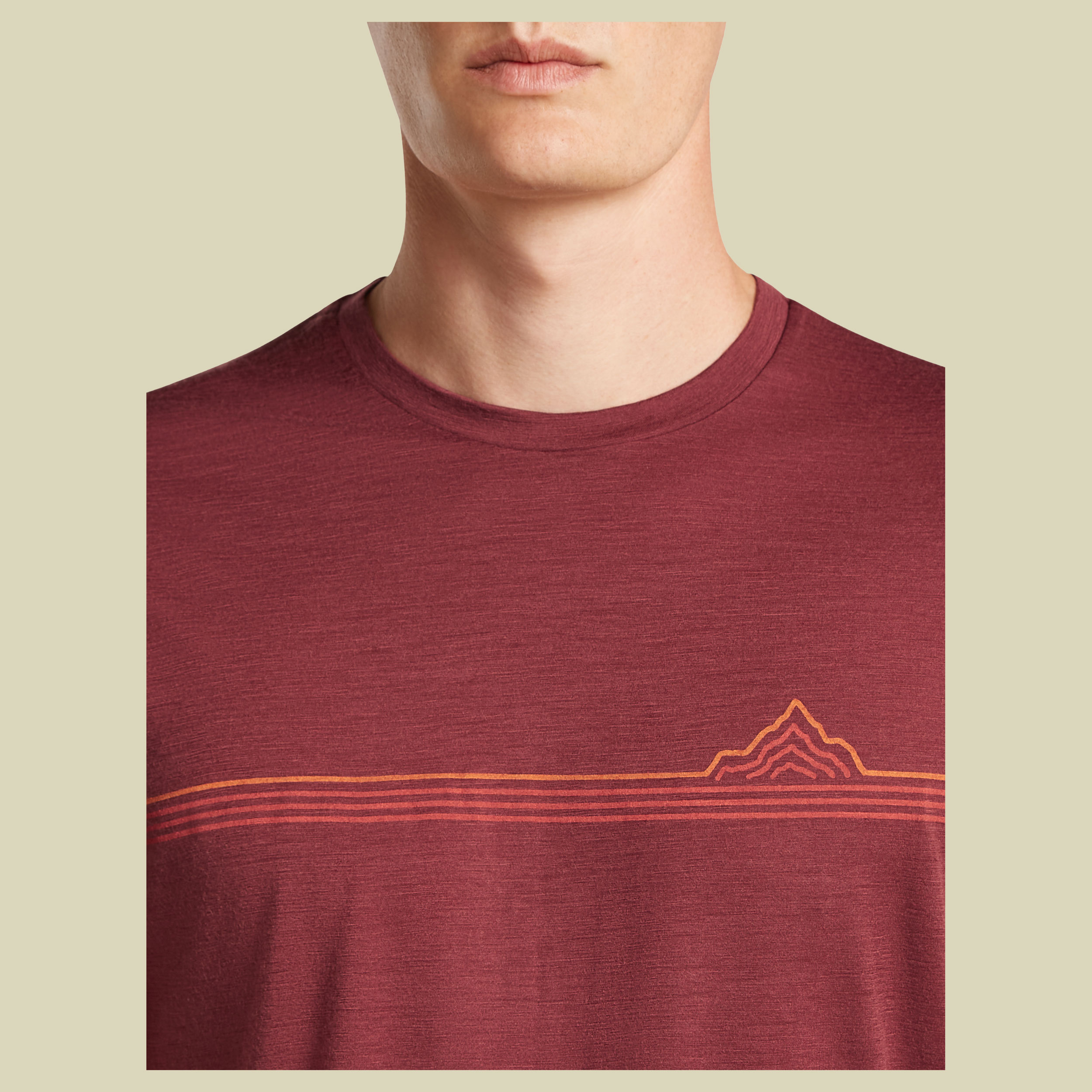Merino 150 Tech Lite SS Tee Range Stripes Men XXL rot - port