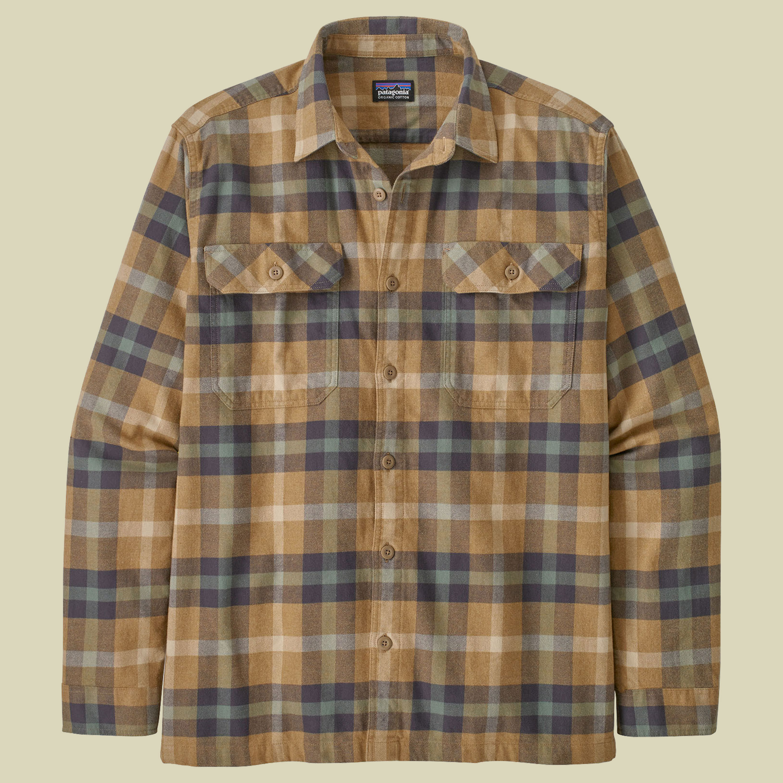 L/S Organic Cotton MW Fjord Flannel Shirt Men Größe S Farbe Forage: mojave khaki