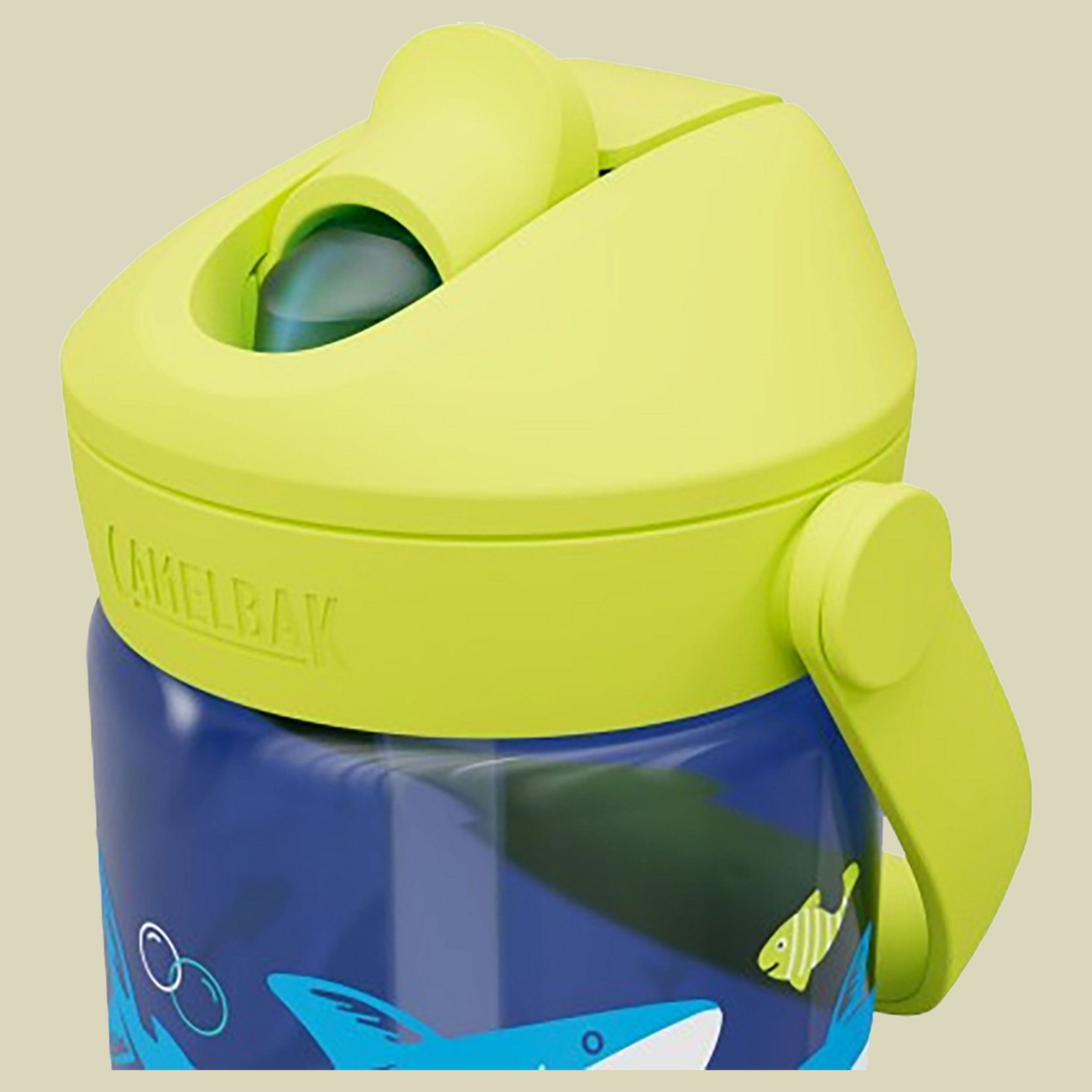 Thrive Flip Straw Kids 0,4 L grün - sharks and rays