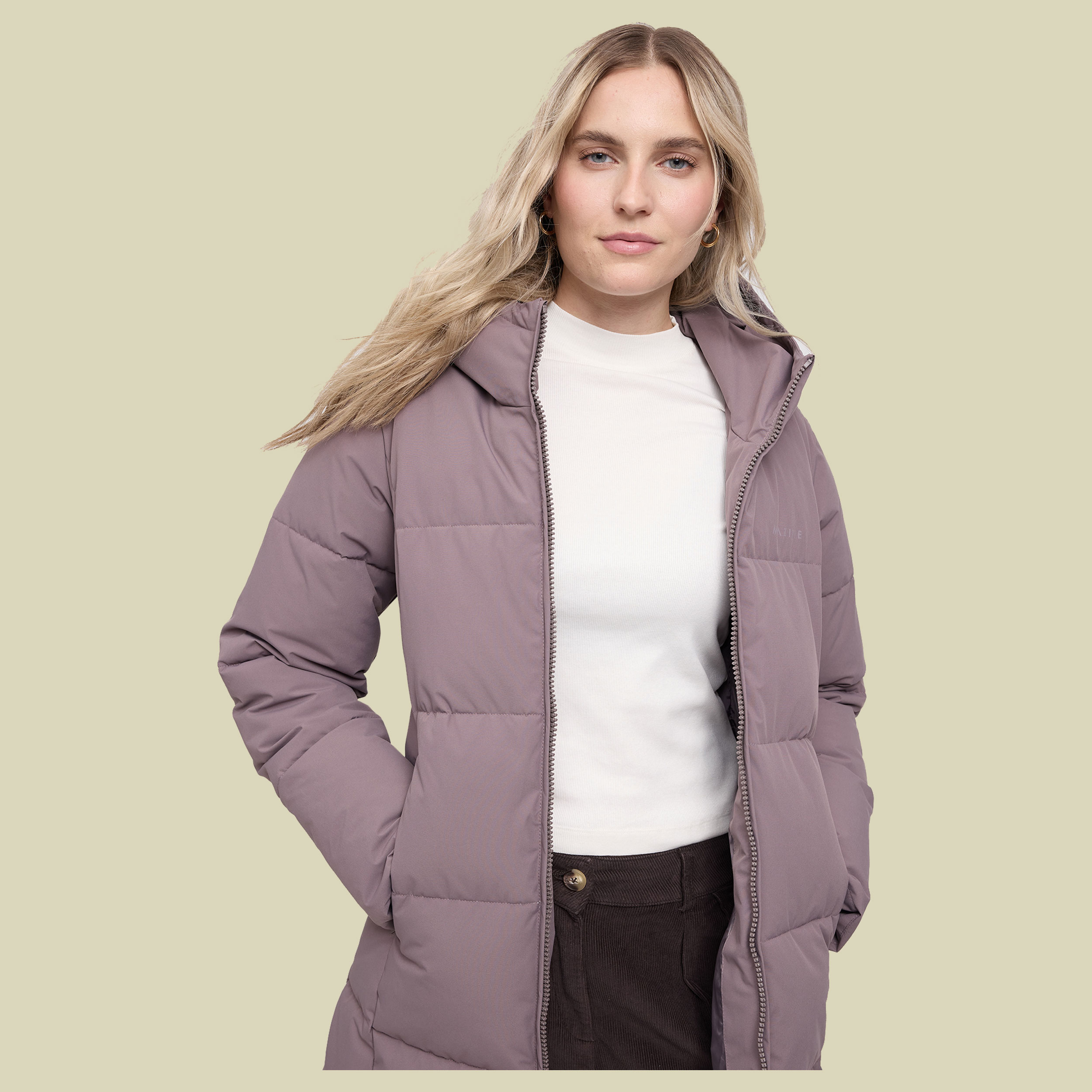 Basic Puffer Coat Women L grau - sparrow