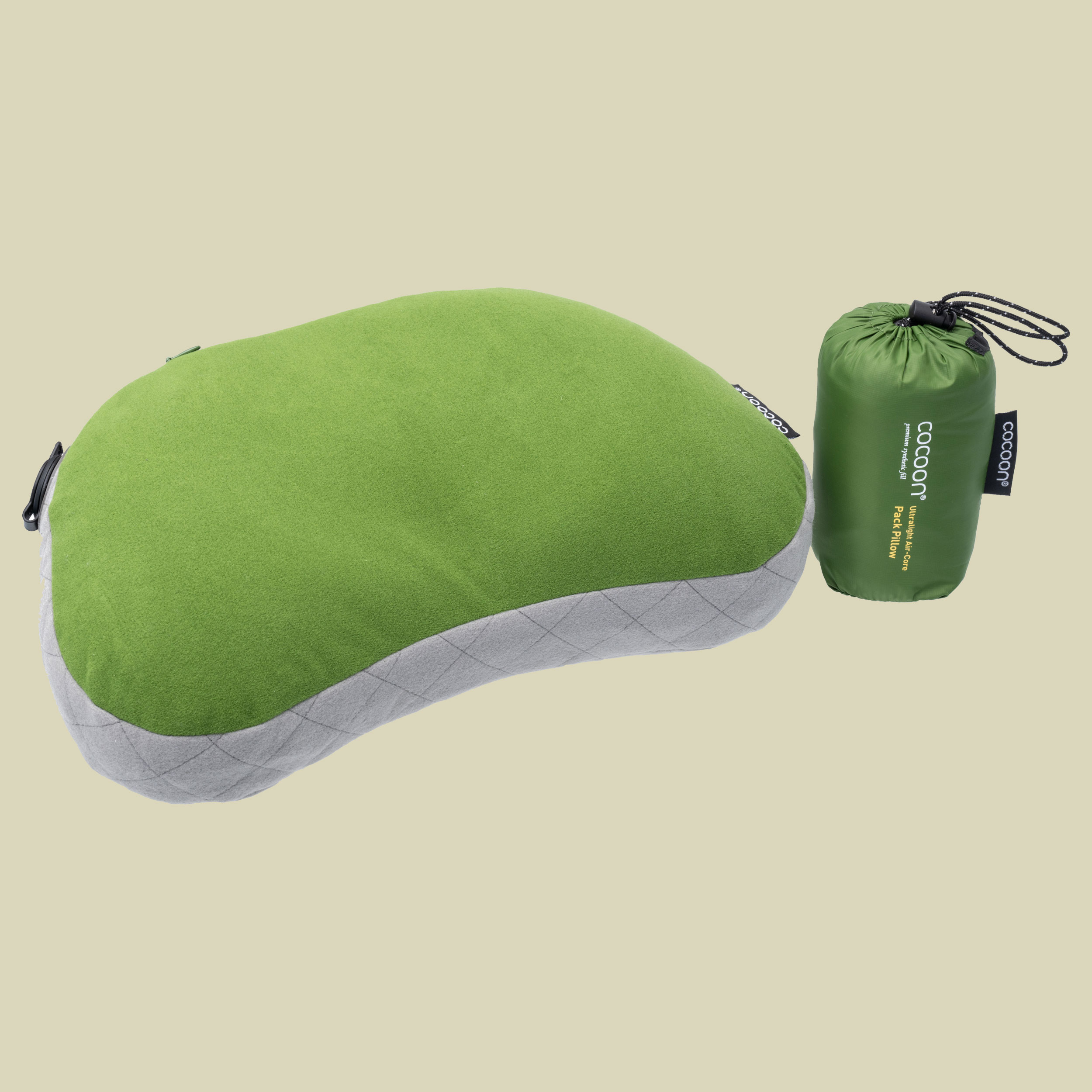 Pack Pillow ultra light fresh olive/grey 33 x 21 x 10 cm
