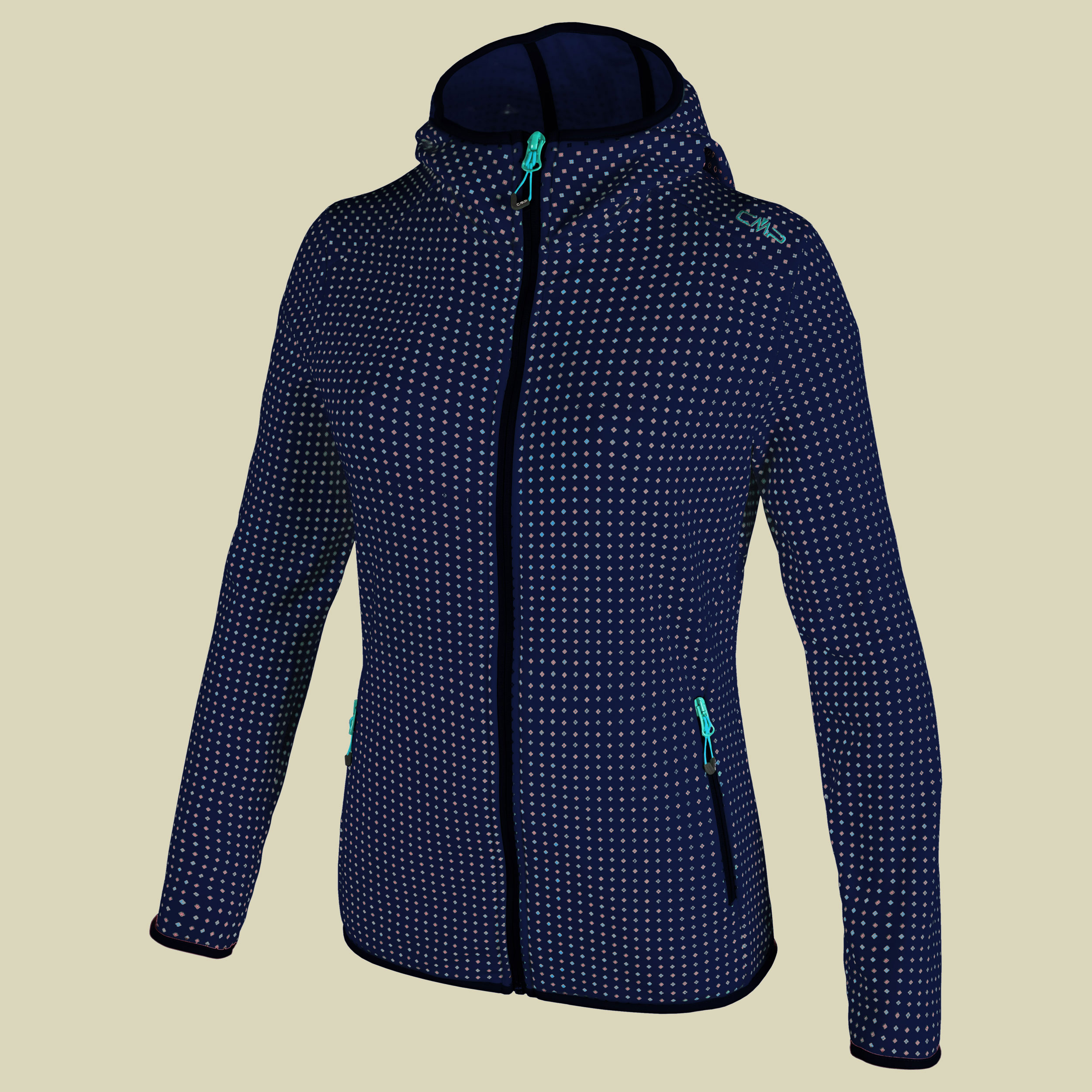 Woman Fix Hood Light Printed Jacket 3E73066 Größe 36 Farbe N950 black blue