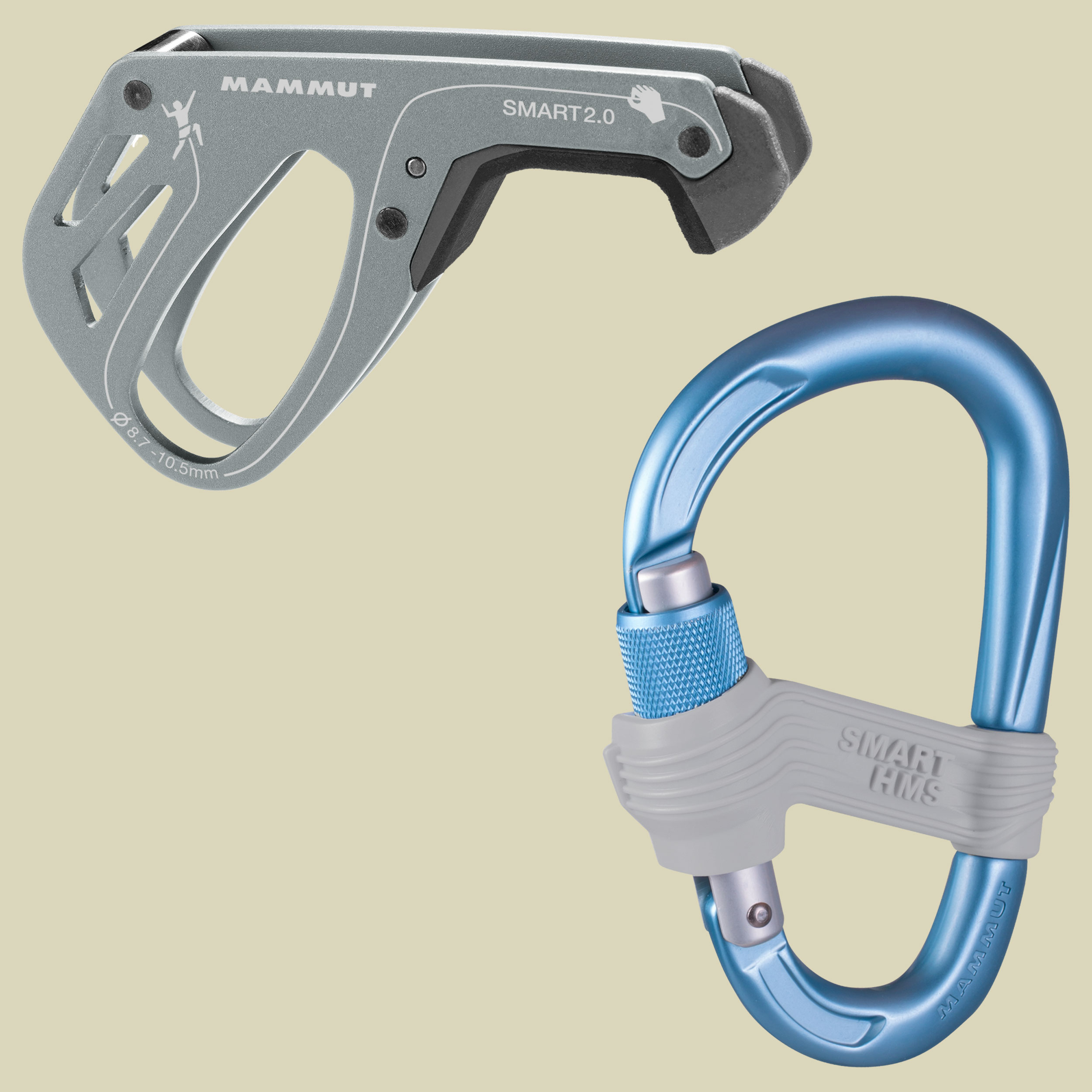 Smart 2.0 Belay Package Sicherungsgerät und HMS Karabiner Farbe cloud