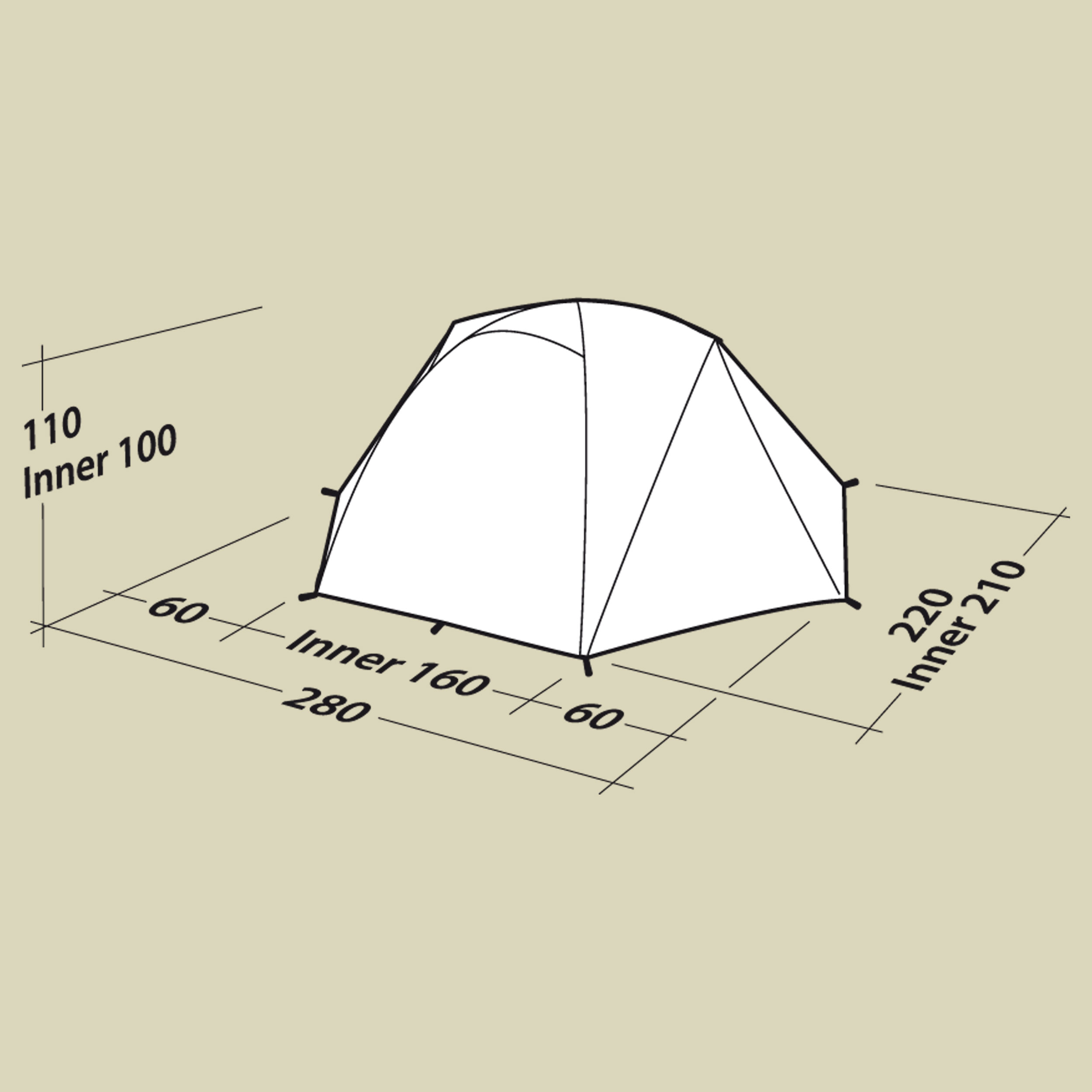 Boulder 3 3-Personenzelt Farbe: red