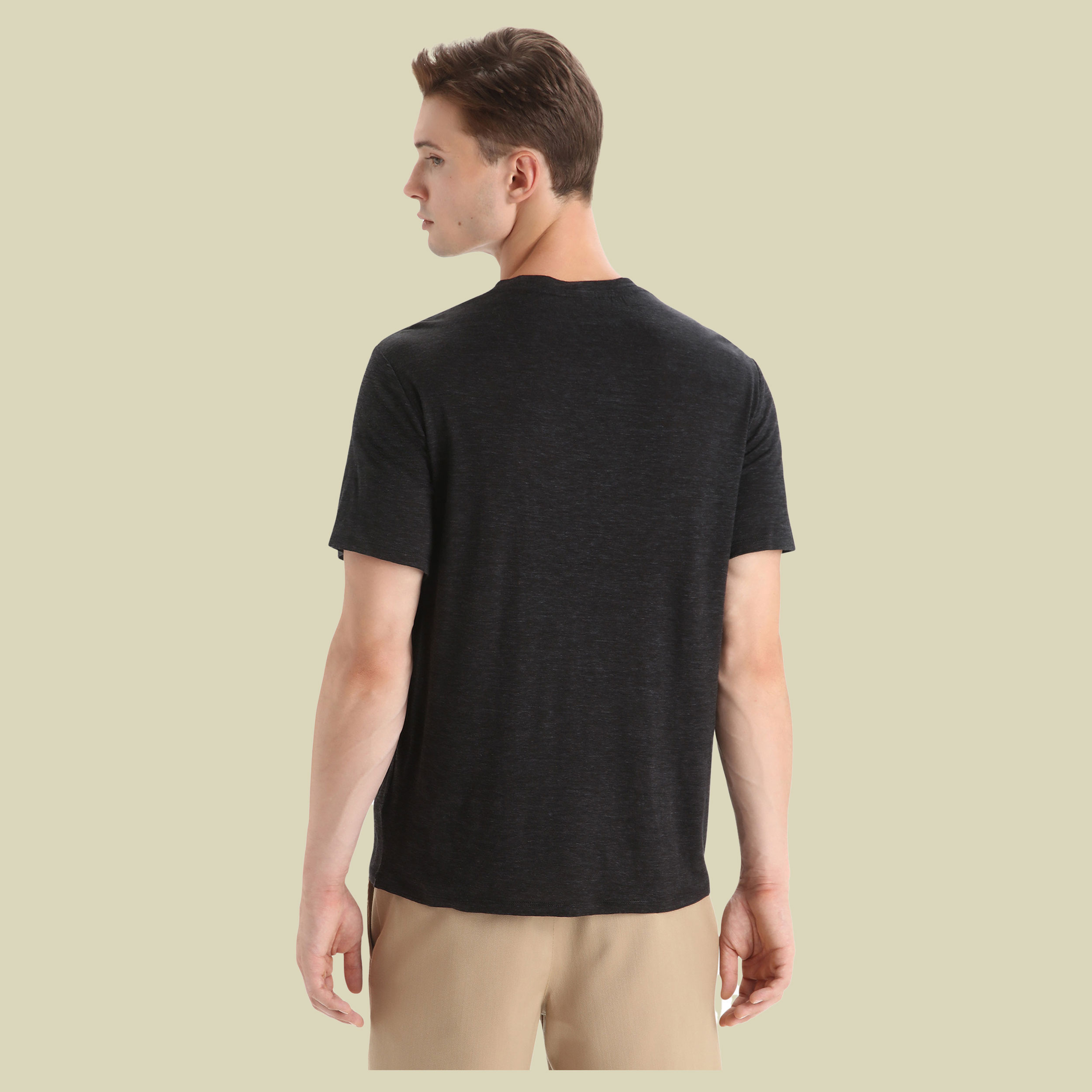 Merino Linen SS Tee Men Größe XL Farbe black