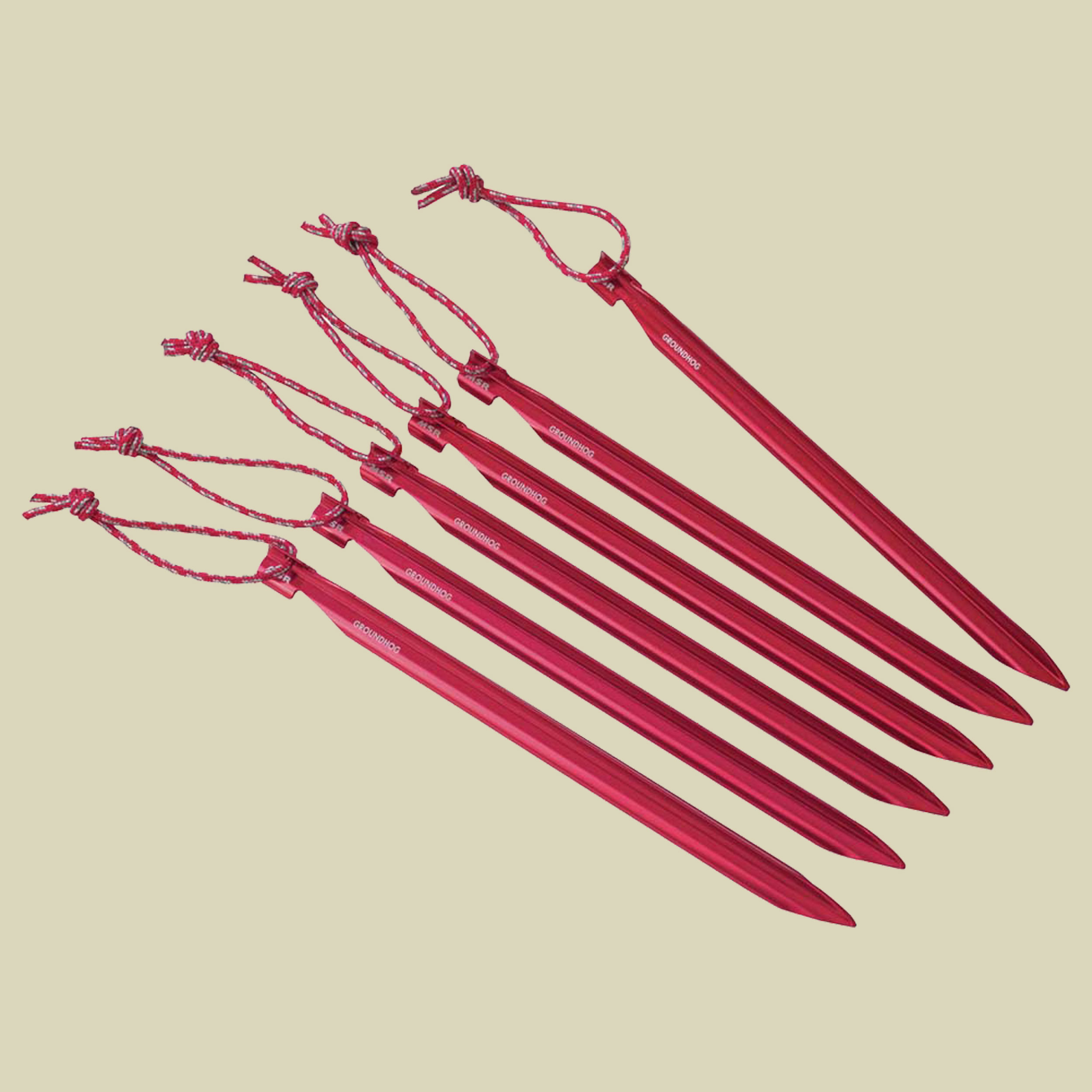 Groundhog Stake Kit (6 Stakes) Länge 19 cm Farbe red