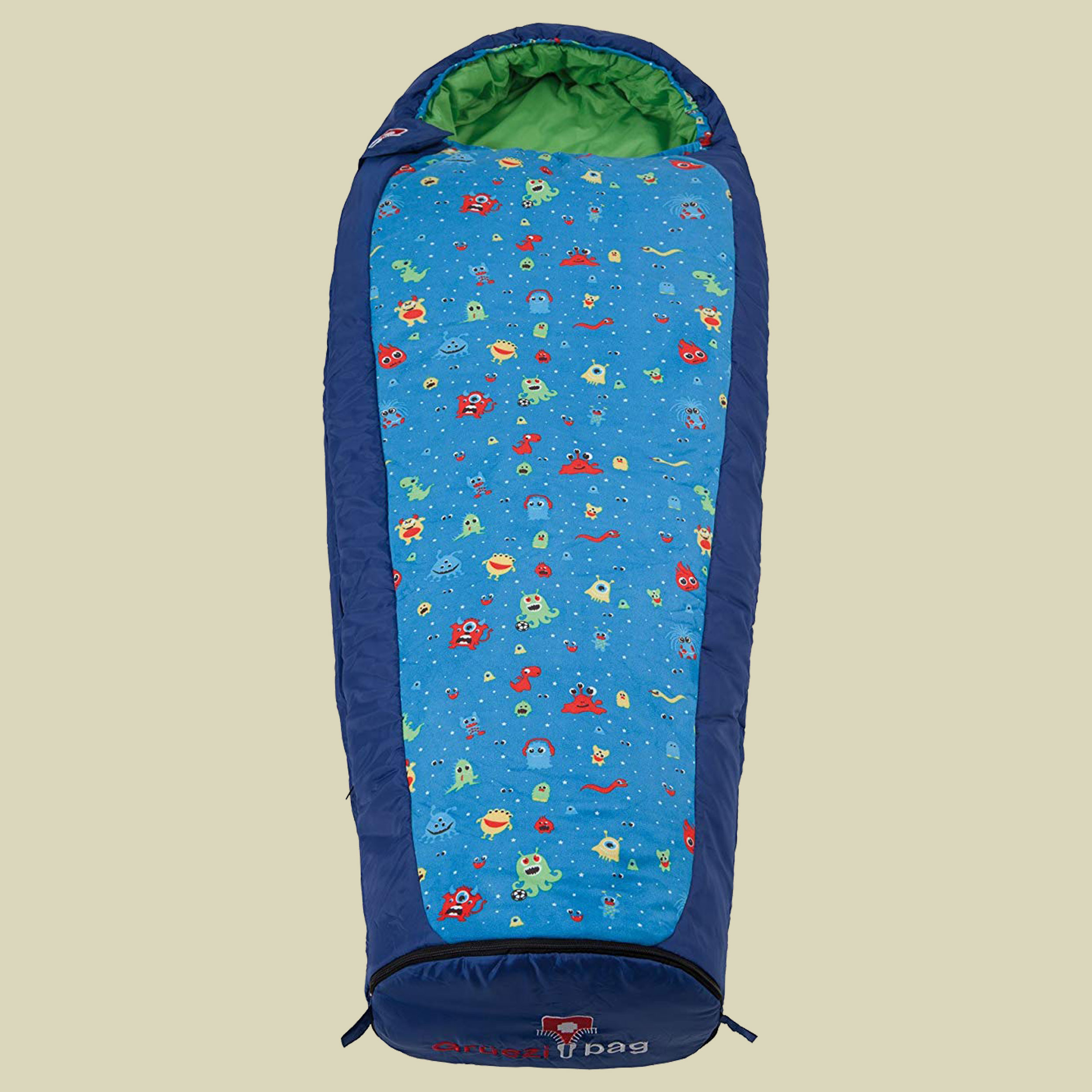 Kids Grow Monster bis Körpergröße Schlafsack 155 cm Farbe blau, Reißverschluss Schlafsack rechts