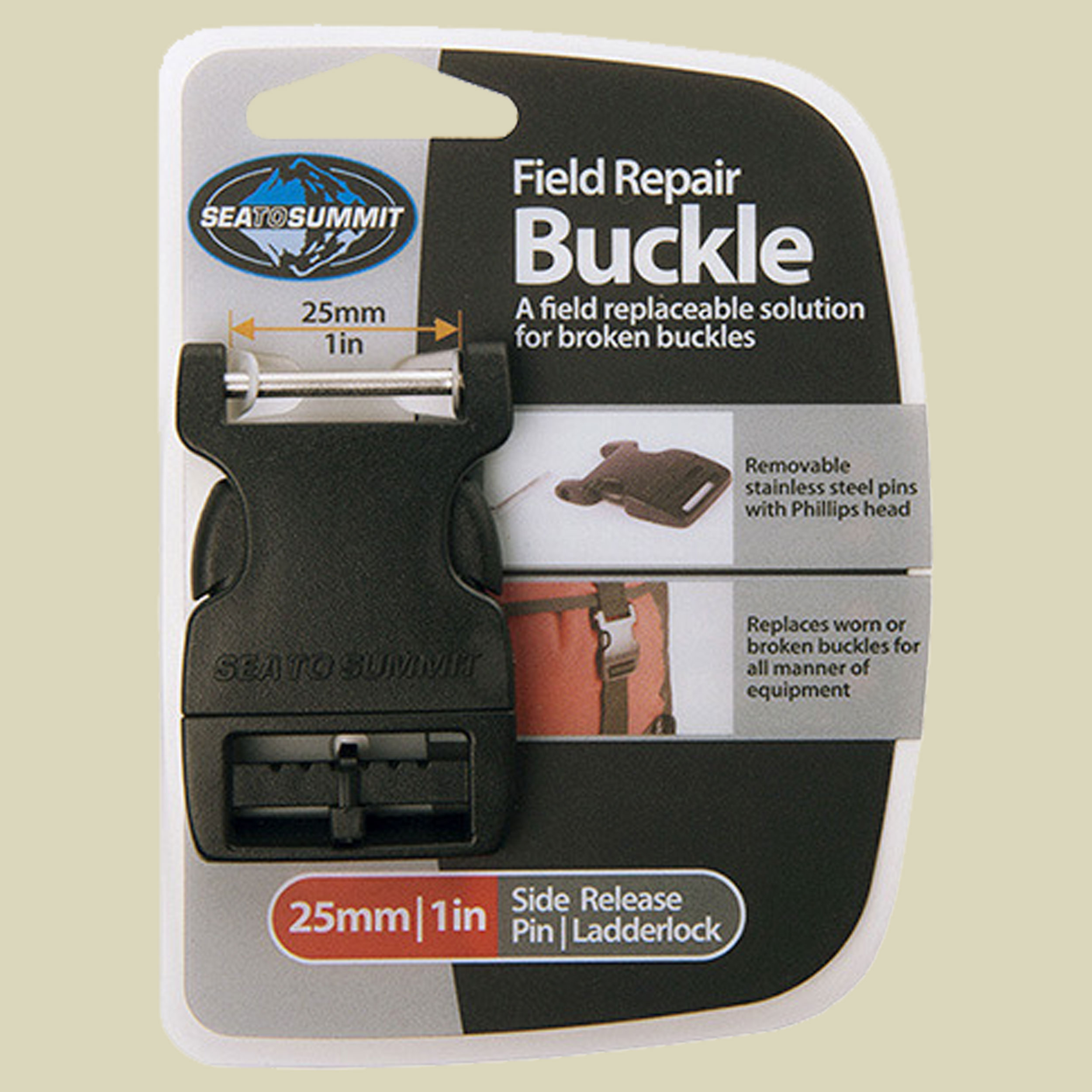 Field Repair Buckle Side Release 25 mm (1Pin) für Gurtbänder bis 25 mm