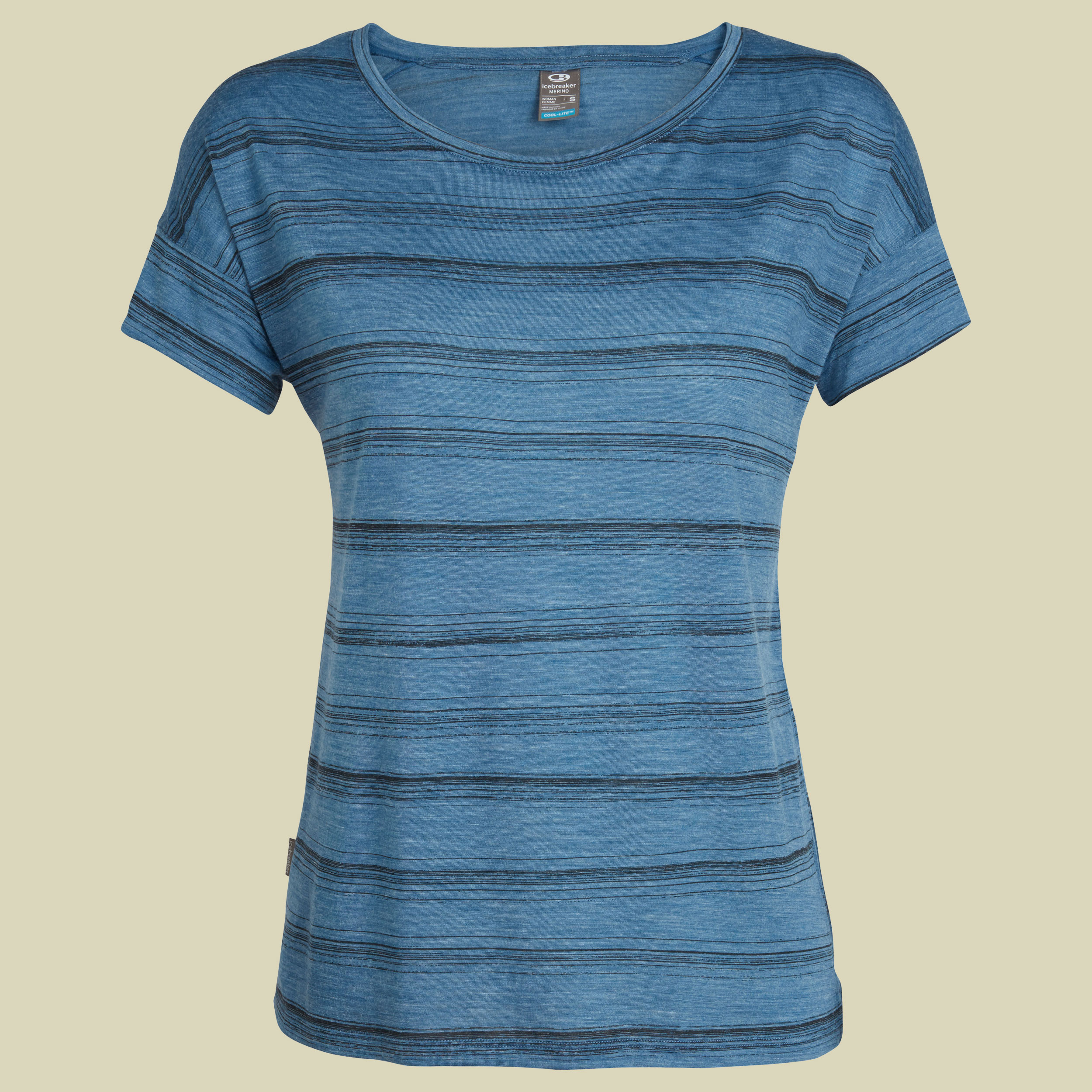Via SS Scoop Women Größe L  Farbe scratch stripe thunder heather-black
