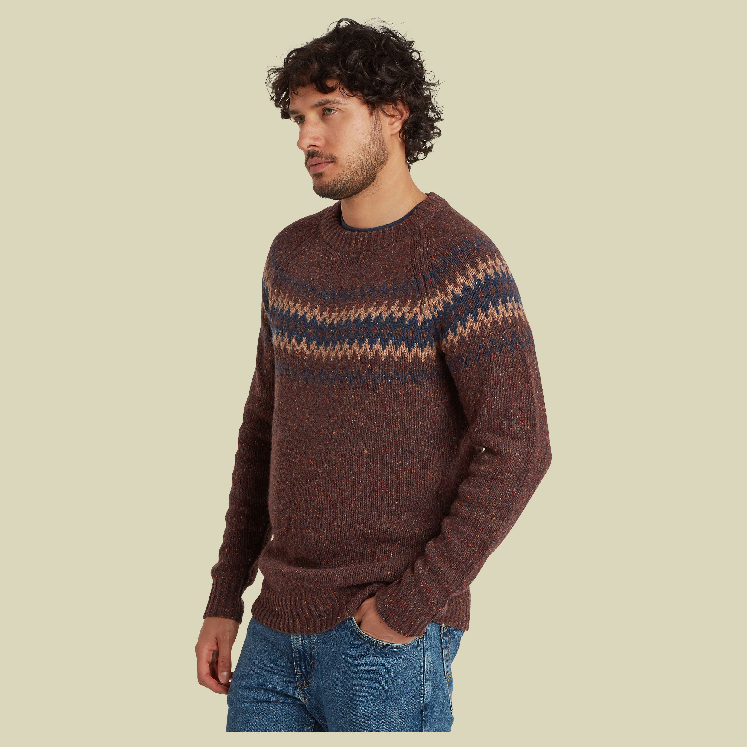Dumji Crew Sweater Men braun3 XL - Farbe bark