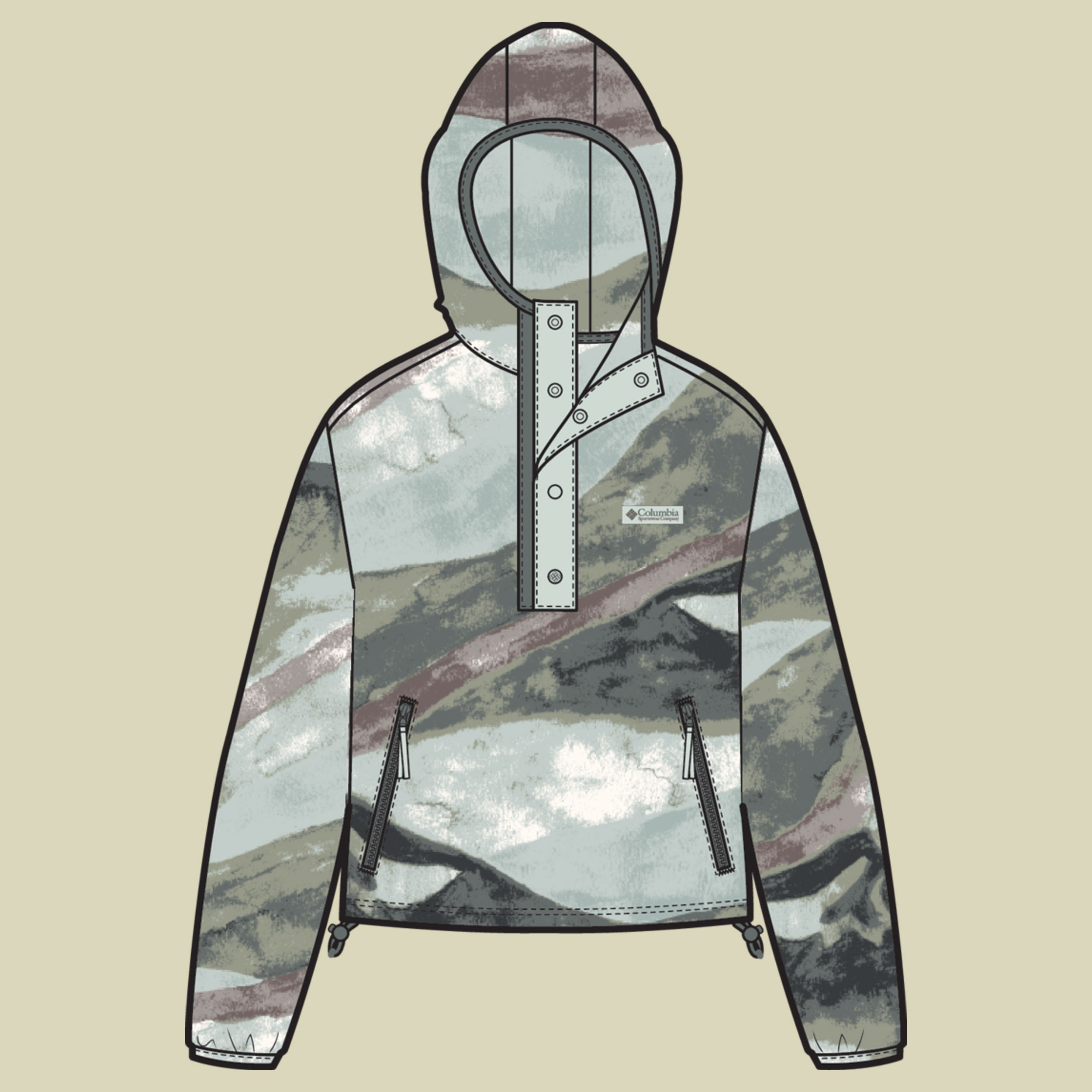 Helvetia II Printed Hoodie Women S grün - sedona sage, summits