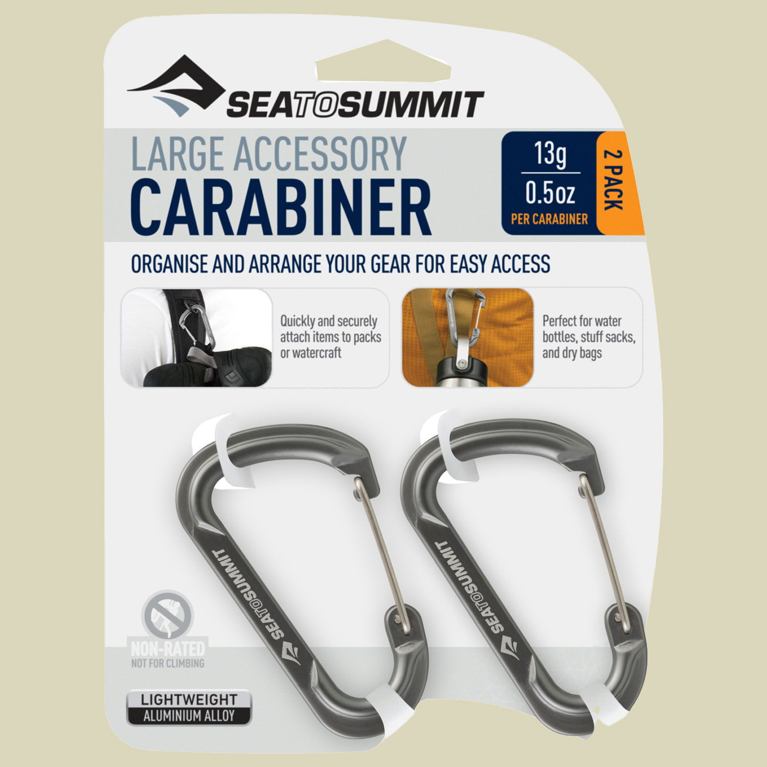 Accessory Carabiner Large Set Set: 2 Stück Farbe: titanium