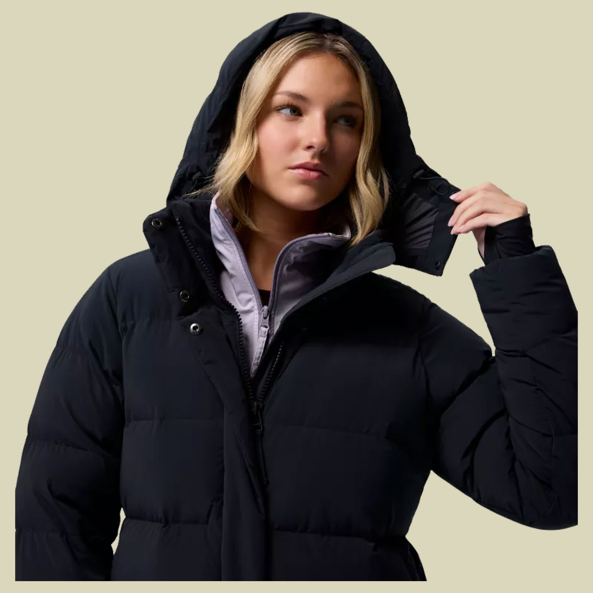 Amaze Puff Long Hooded Jacket Women L schwarz - Farbe black