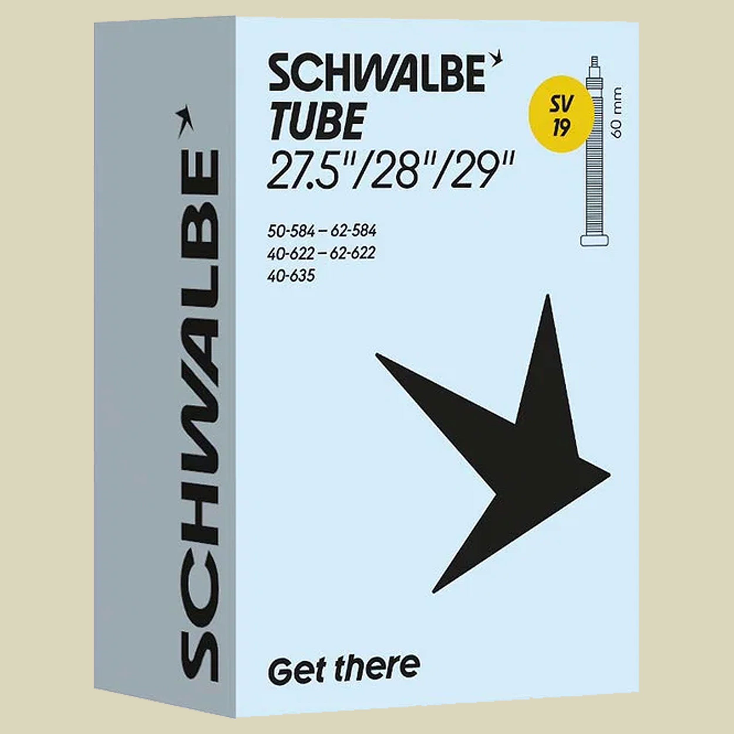 Schwalbe Fahrradschlauch SV Ventil Nr. 19 27,5"/28"/29" 60 mm 40/62-584/635