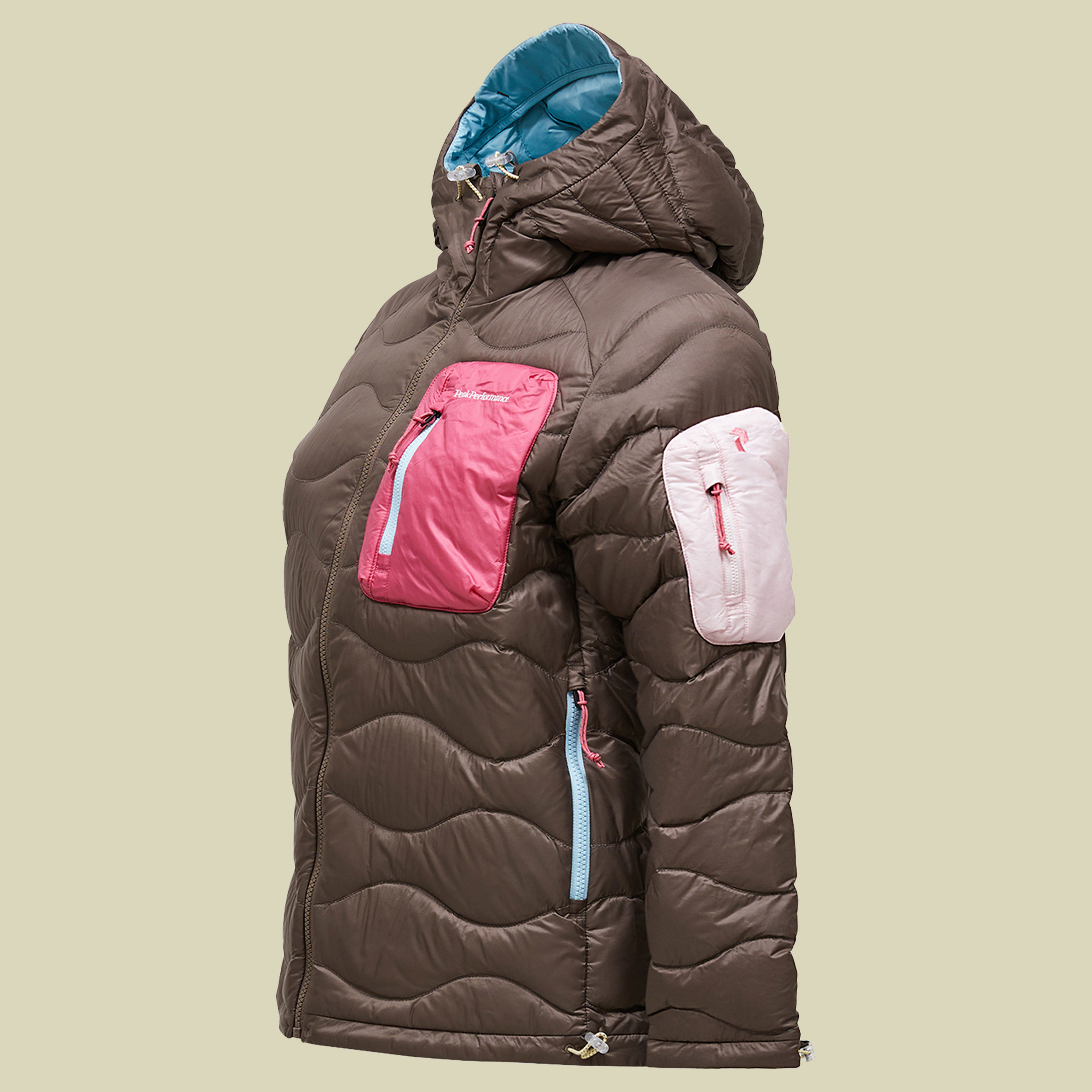 Helium Utility Down Hood Jacket Women XS braun - hoo terrain/tan mo