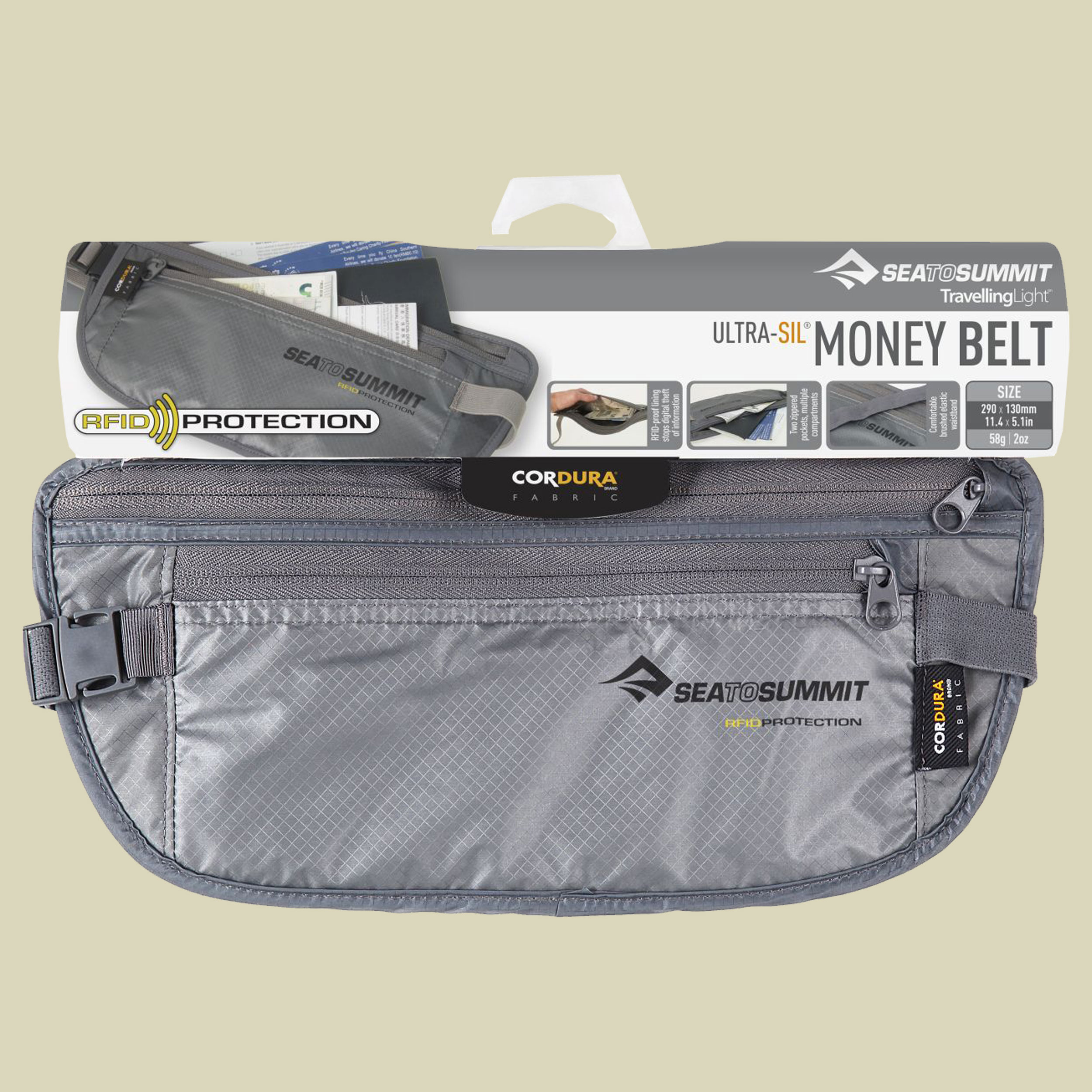 Money Belt RFID Maße: 29 x 13 x 3 cm Farbe: grey