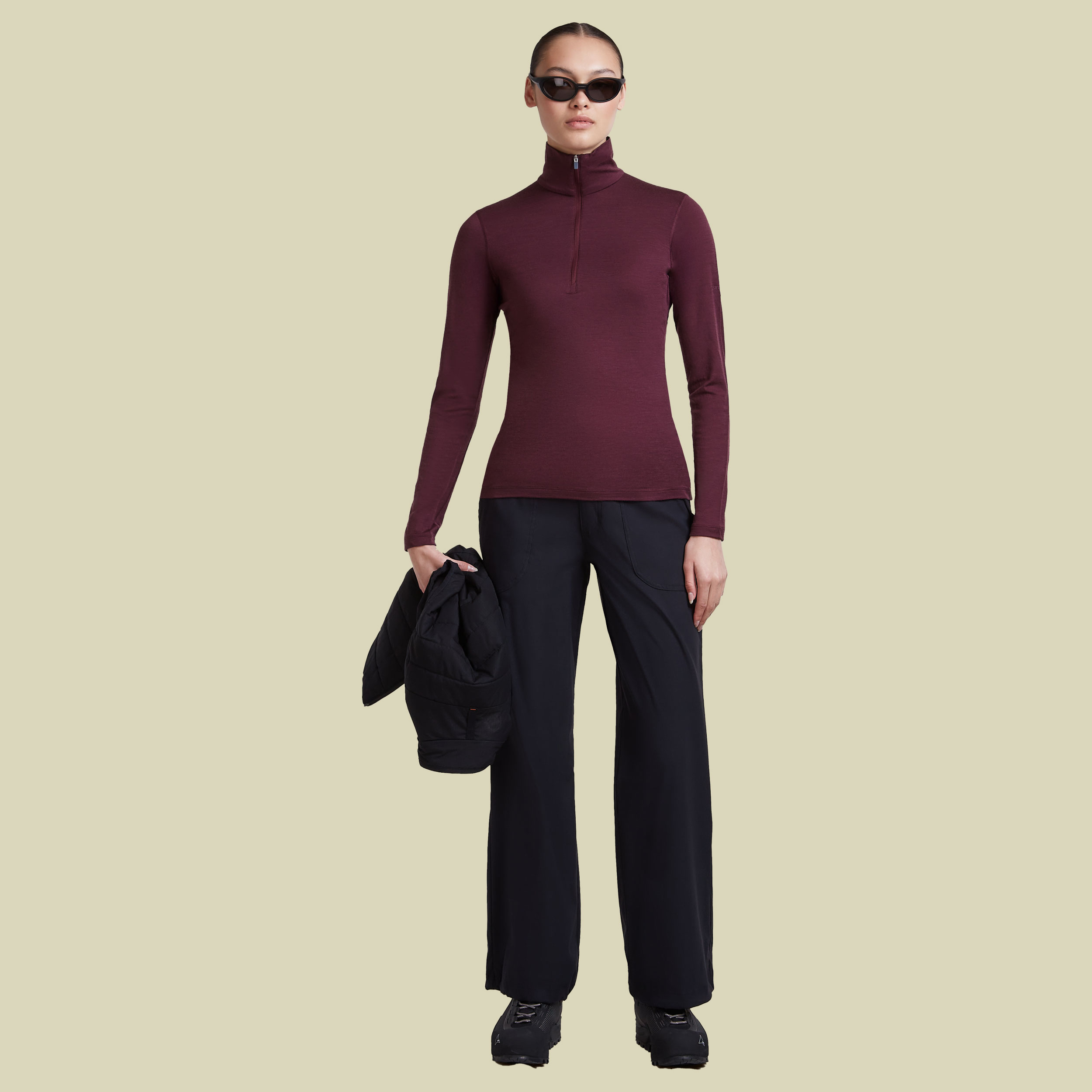 Merino 200 Oasis High Rise Leggings Women XL lila - dark berry