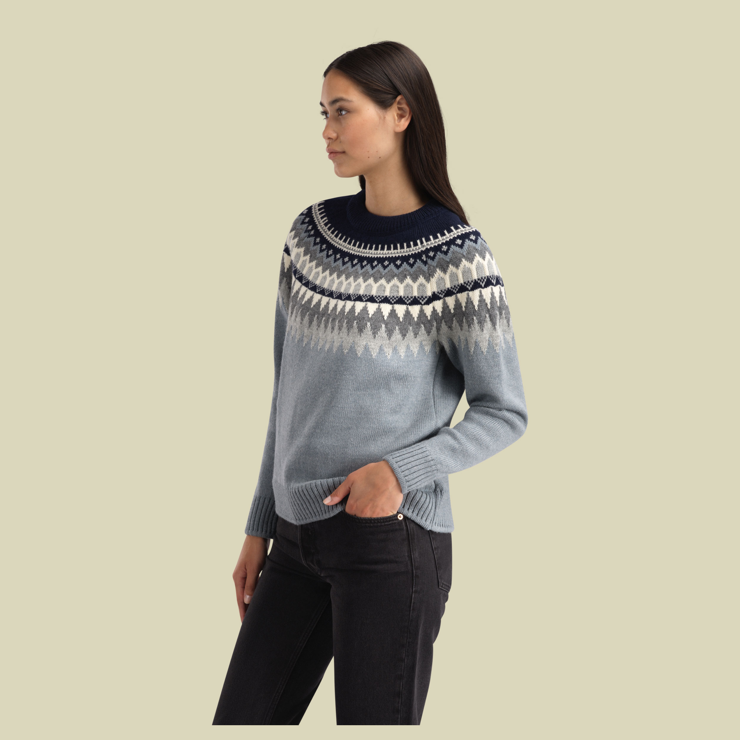 Losna Fem Sweater Women M blau - mid blue melange