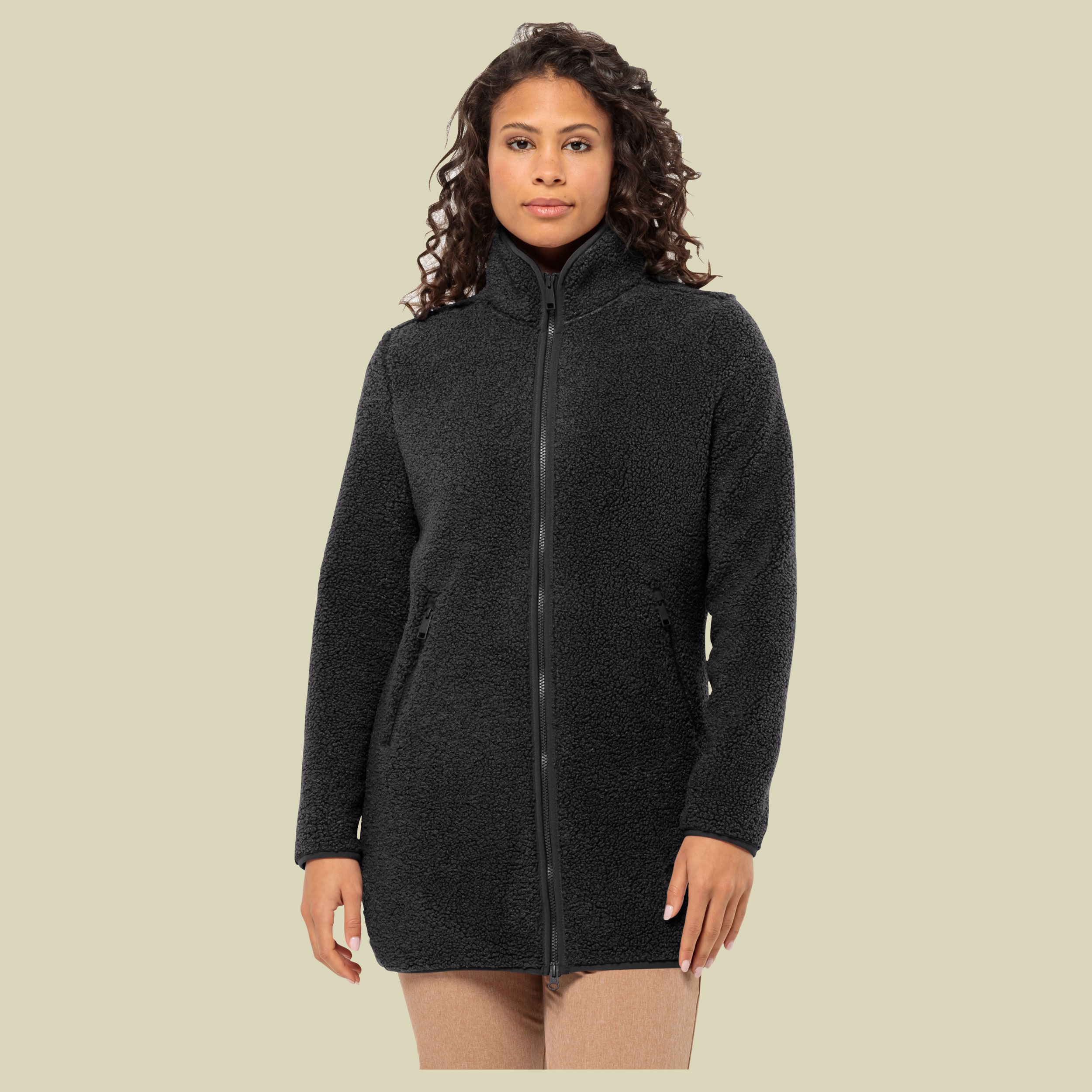 High Curl Coat Women Größe XS Farbe black