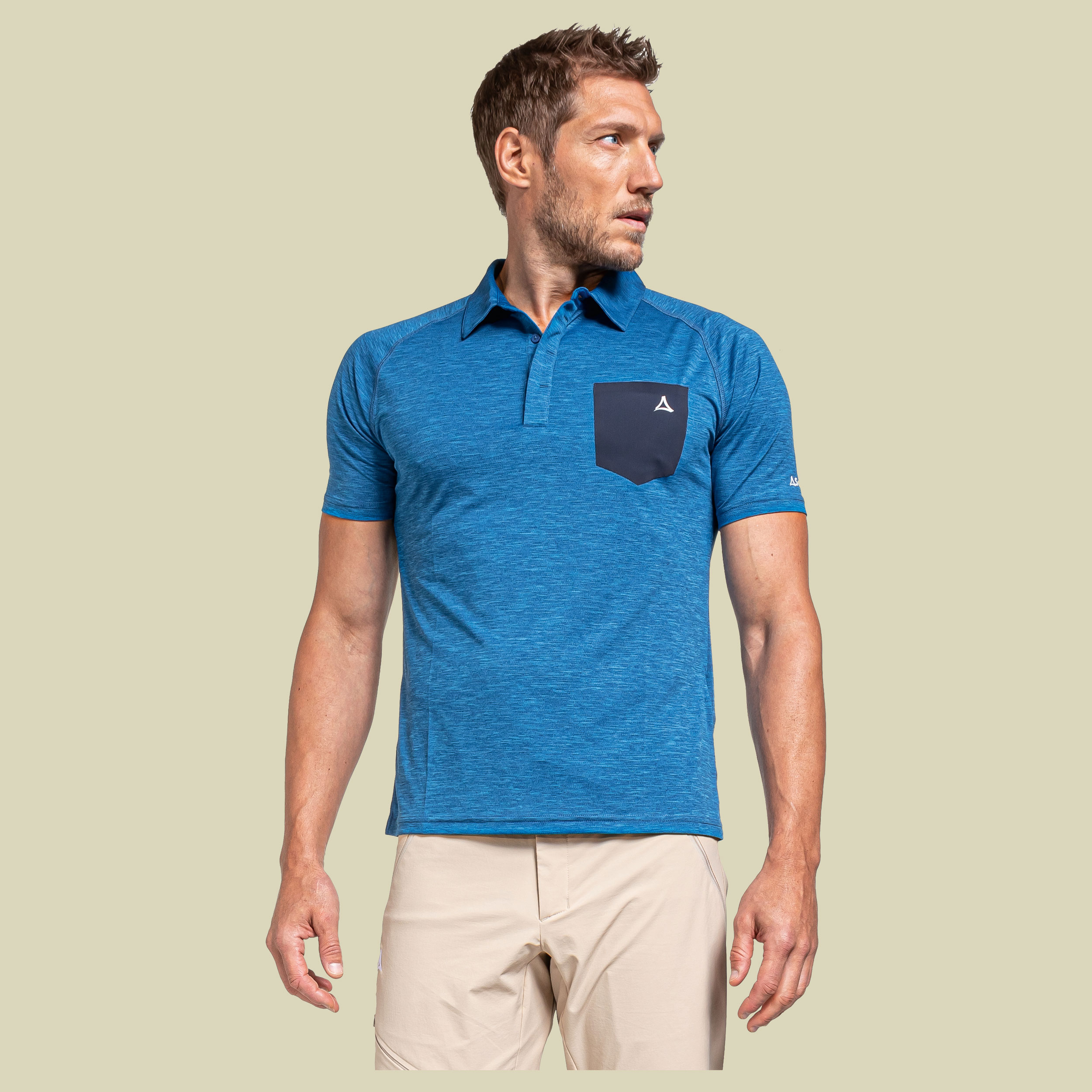 Polo Shirt Hocheck Men Größe 50 Farbe schöffel blau