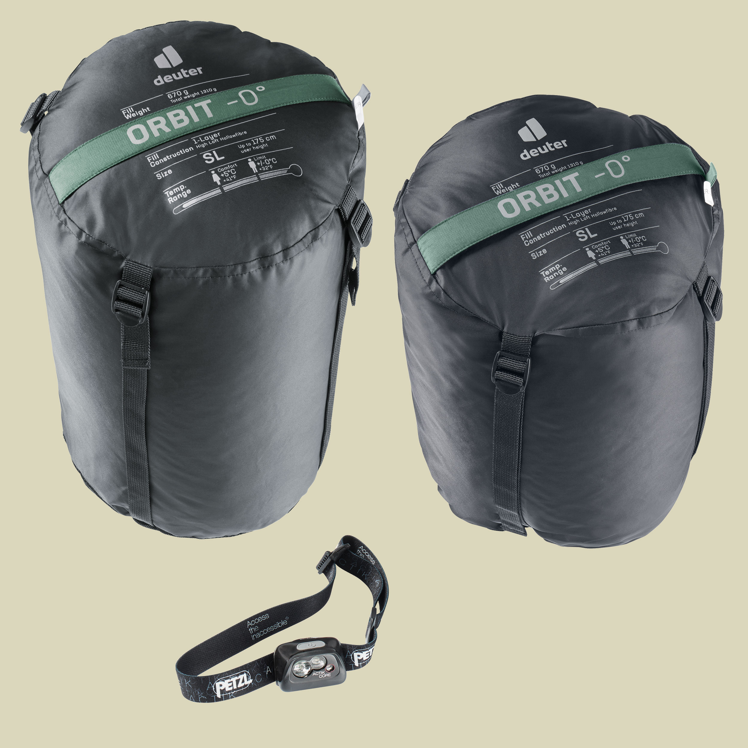 Orbit 0 Grad SL Women bis Körpergröße 175 cm (SL) Farbe ivy-sage, Reißverschluss links