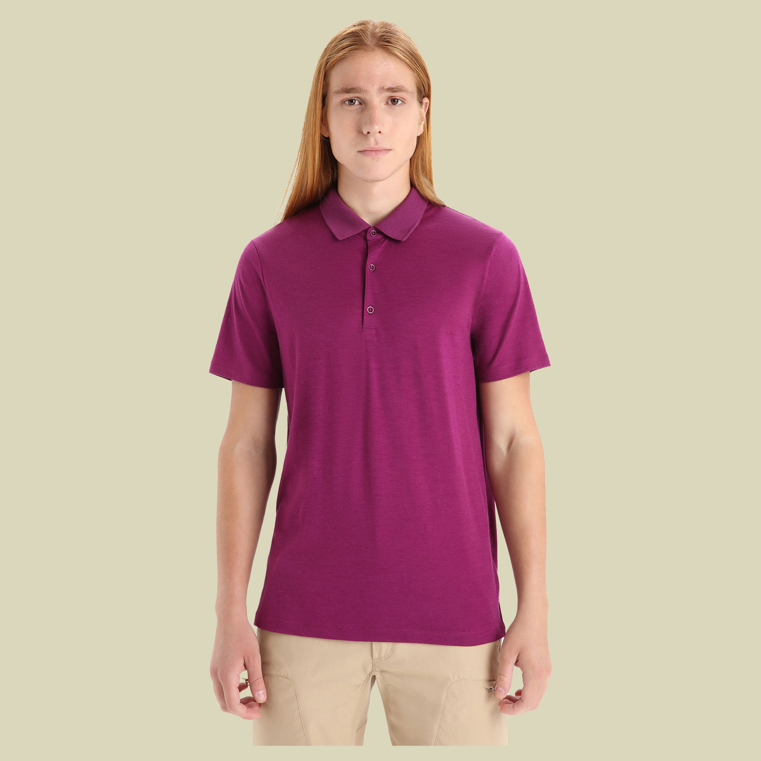 Tech Lite II SS Polo Men Größe S Farbe go berry