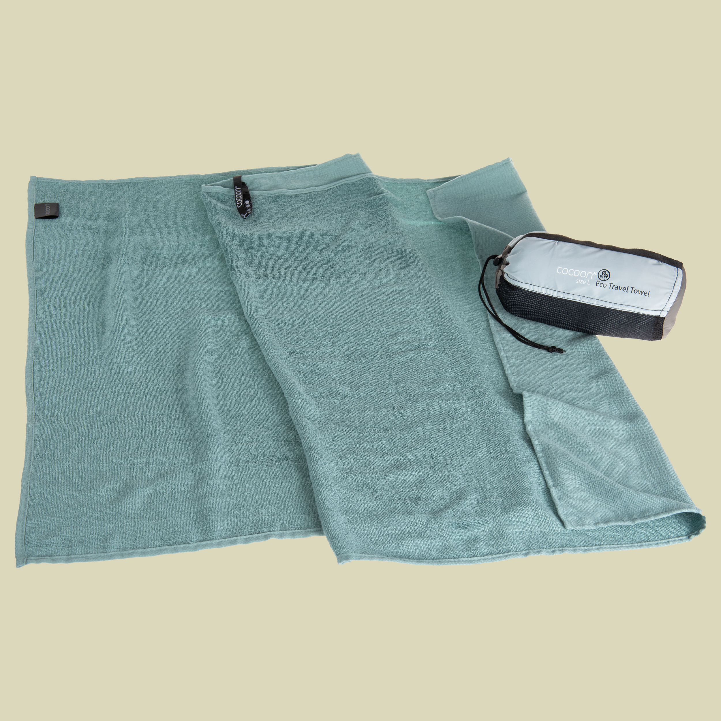 Eco Travel Towel Liegefläche small Farbe nile green