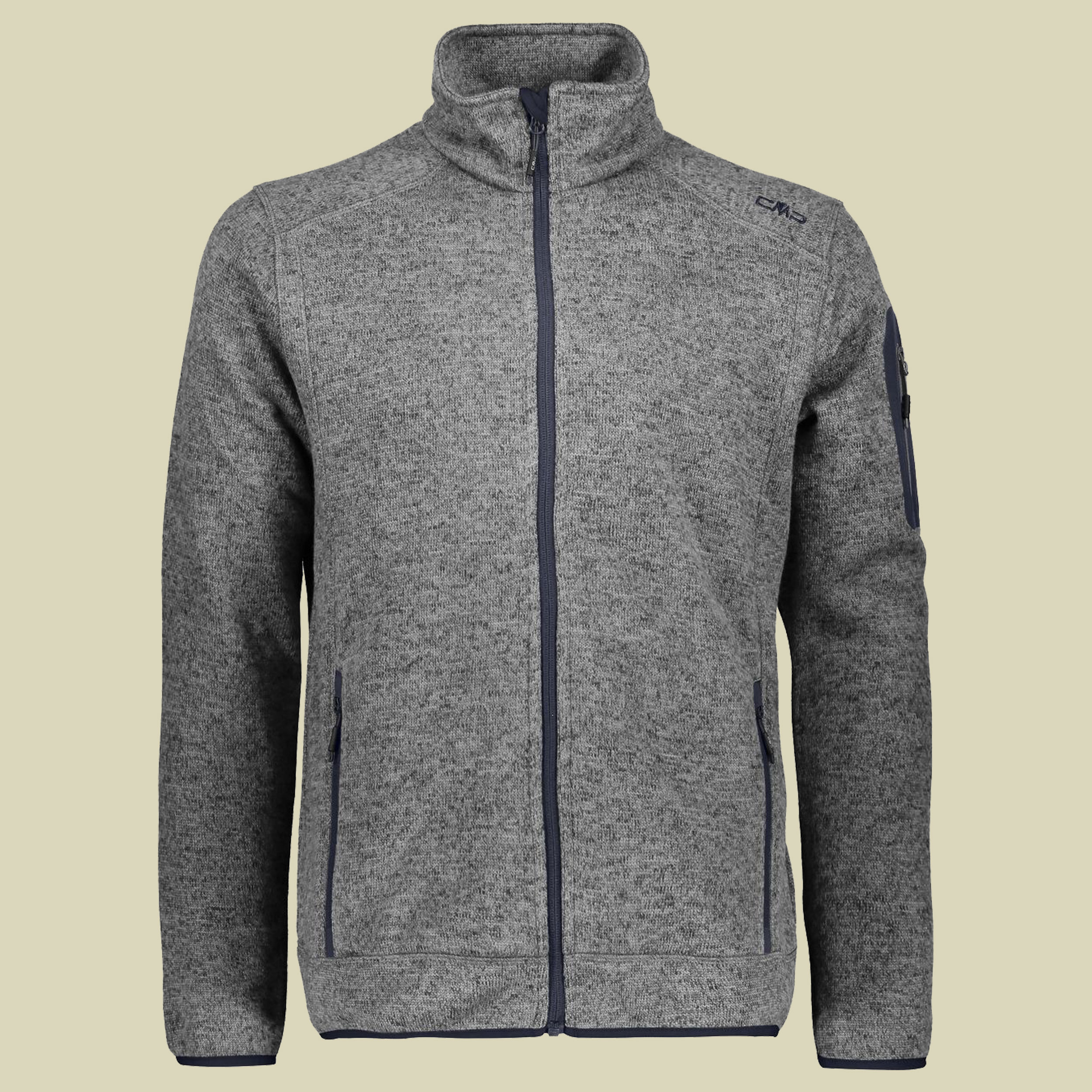 Man Knitted Fleece Jacket CMP 3H60747N Größe 52 Farbe argento-asphalt 11UD