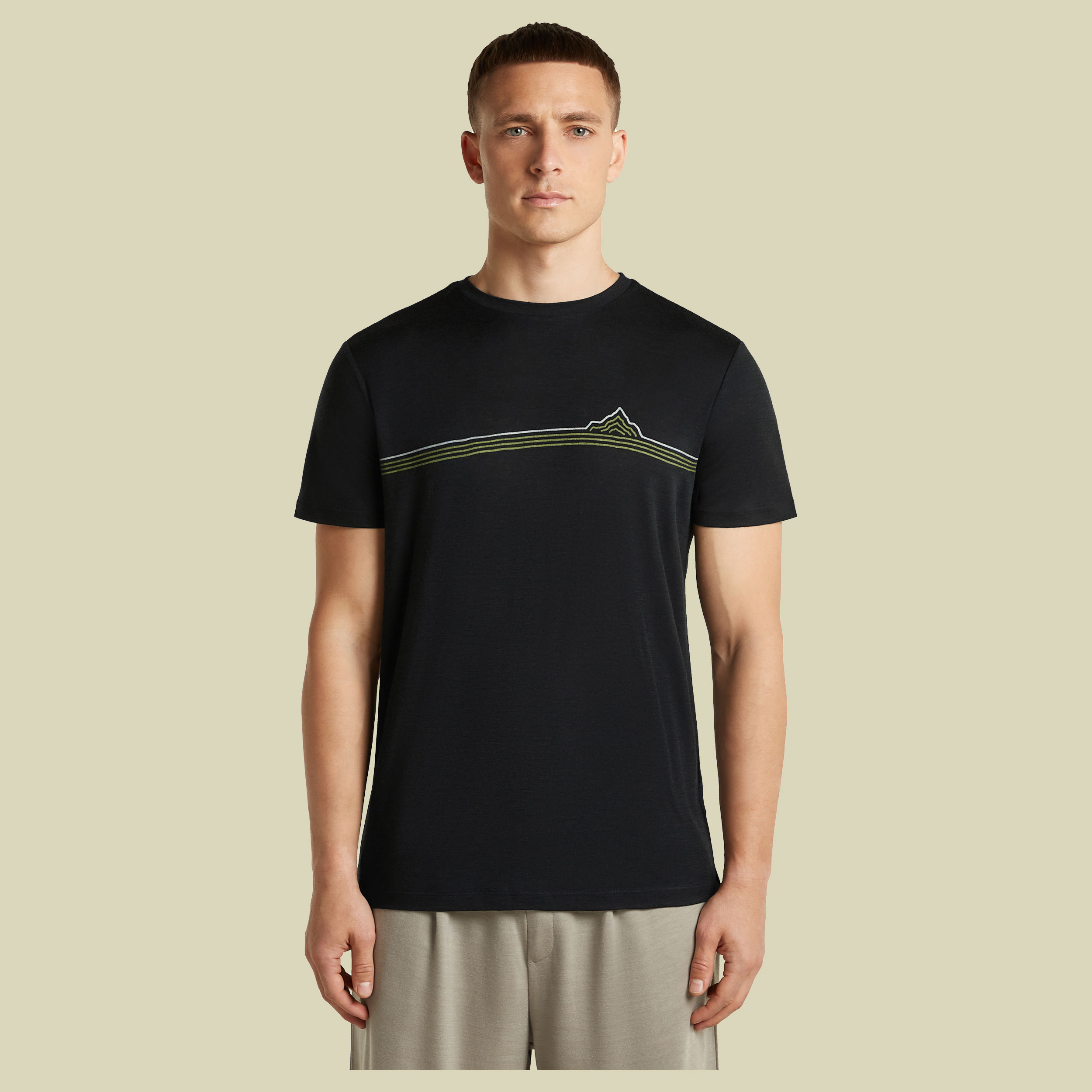 Merino 150 Tech Lite SS Tee Range Stripes Men XXL schwarz - black
